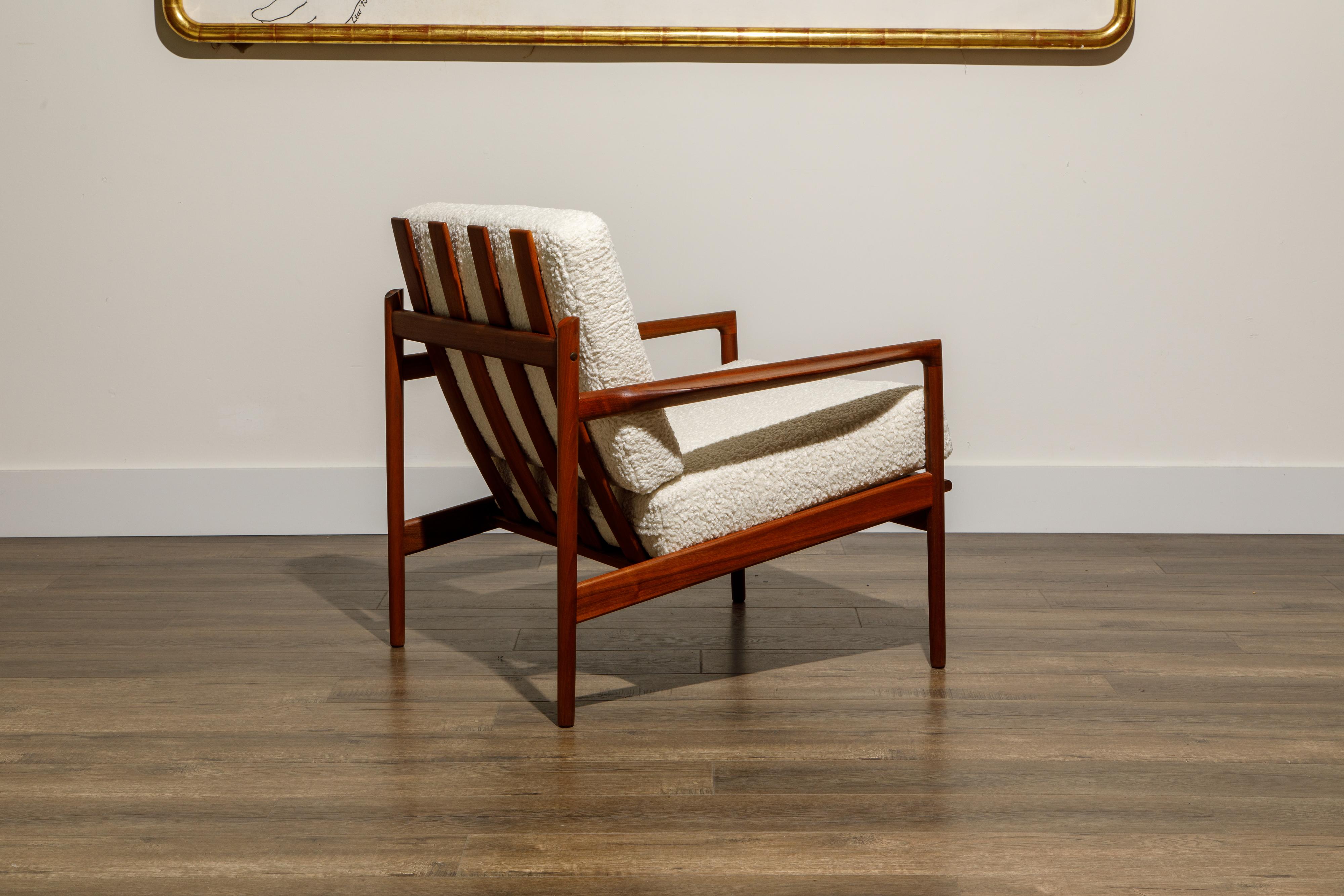 IB Kofod-Larsen for Selig Lounge Chairs Reupholstered in Bouclé, c 1960 3