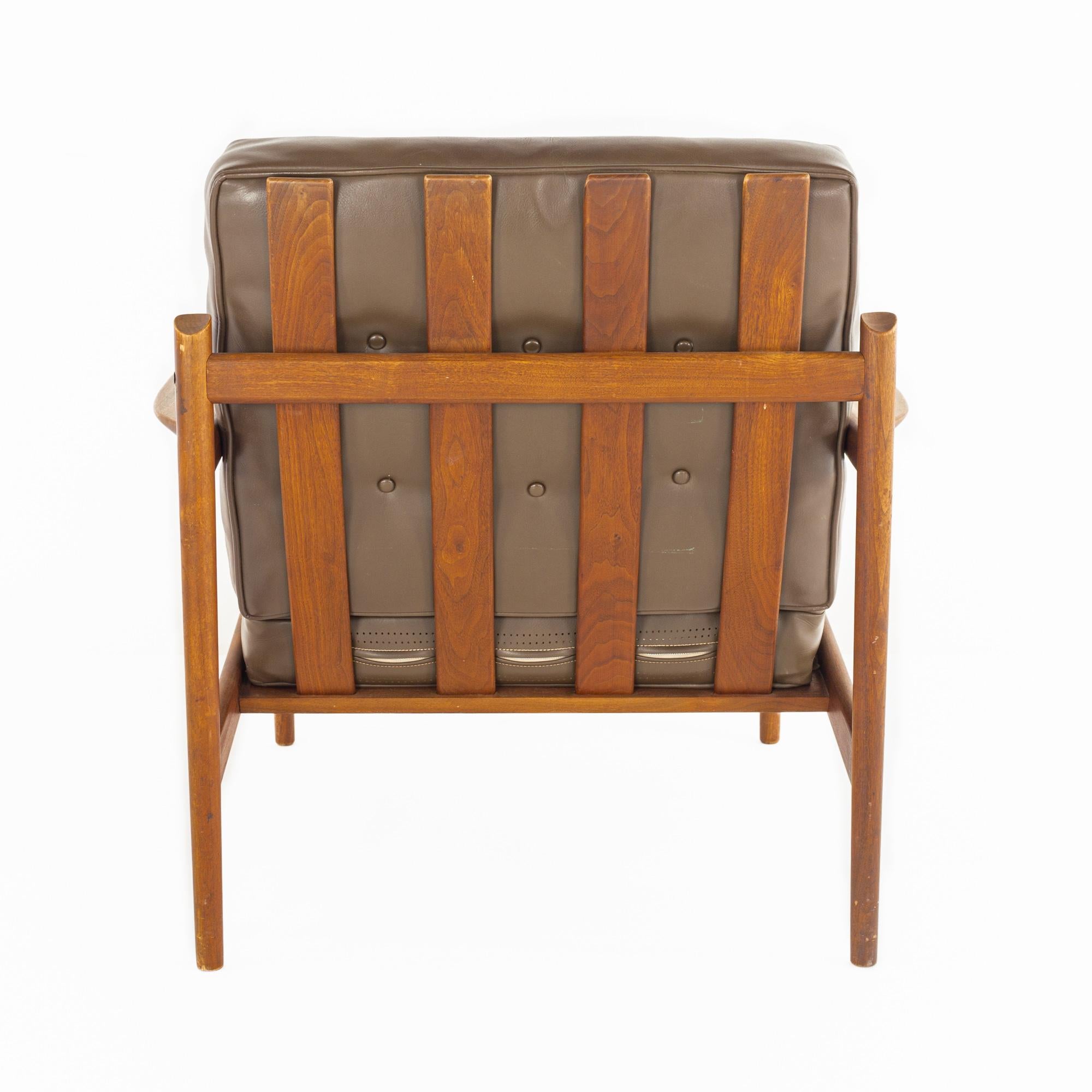 SOLD 03/13/23 Ib Kofod Larsen for Selig Mid-Century Walnut Lounge Chairs, a Pair For Sale 1