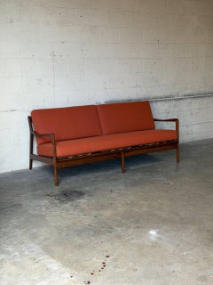Ib Kofod-Larsen for Selig Teak Sofa Newly Reupholstered Danish Vintage 1960s