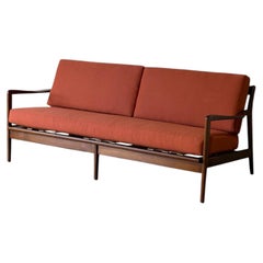 Ib Kofod-Larsen for Selig Teak Sofa Newly Reupholstered Danish Vintage 1960s