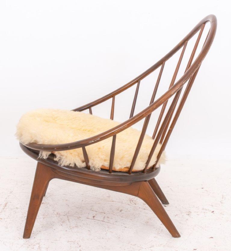 Modern Ib Kofod-Larsen for Selig Walnut Hoop Chair
