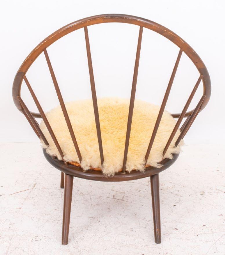 Ib Kofod-Larsen for Selig Walnut Hoop Chair In Good Condition In New York, NY