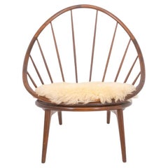 Vintage Ib Kofod-Larsen for Selig Walnut Hoop Chair