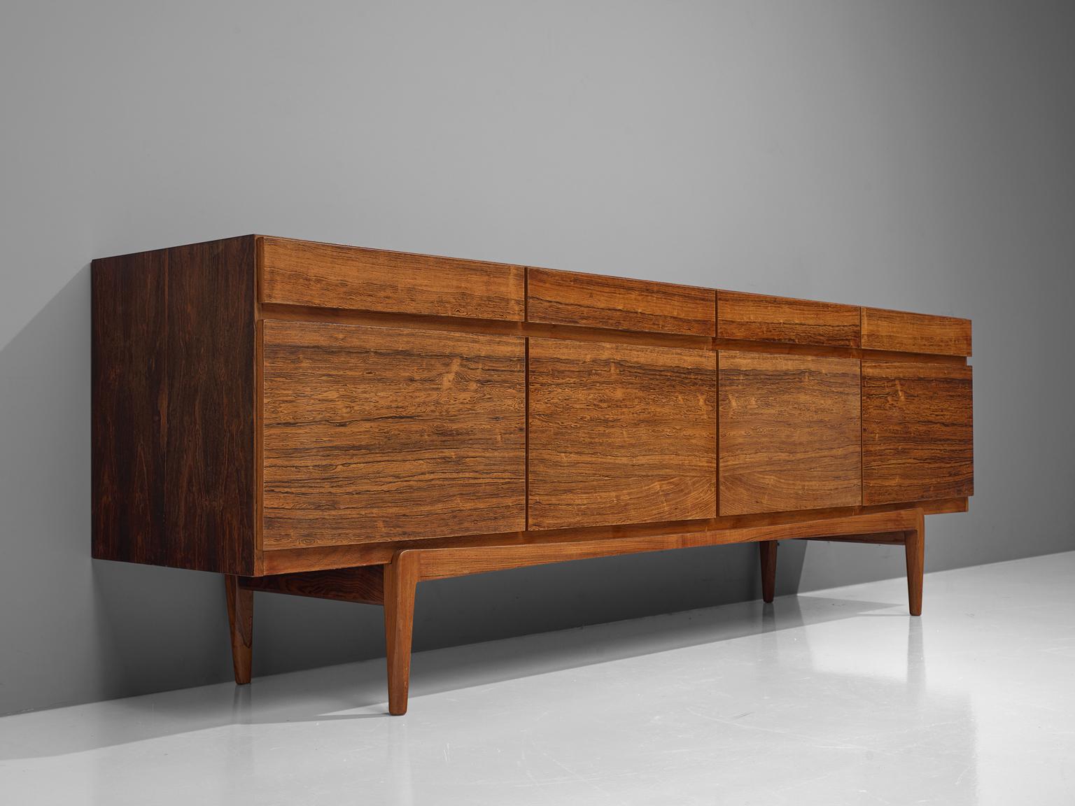 Ib Kofod-Larsen Four-Doors Sideboard in Rosewood, 1960s In Good Condition In Waalwijk, NL