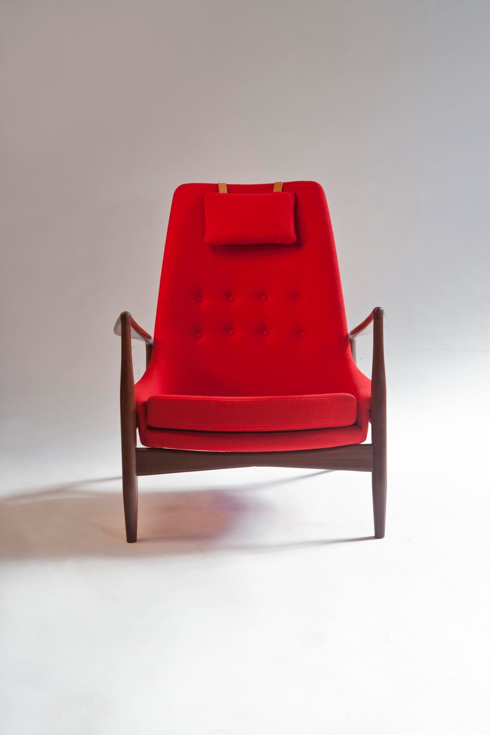 Chaise Sceau à haut dossier en teck Afrormosia d'Ib Kofod-Larsen pour OPE, Suède, années 1960 en vente 5