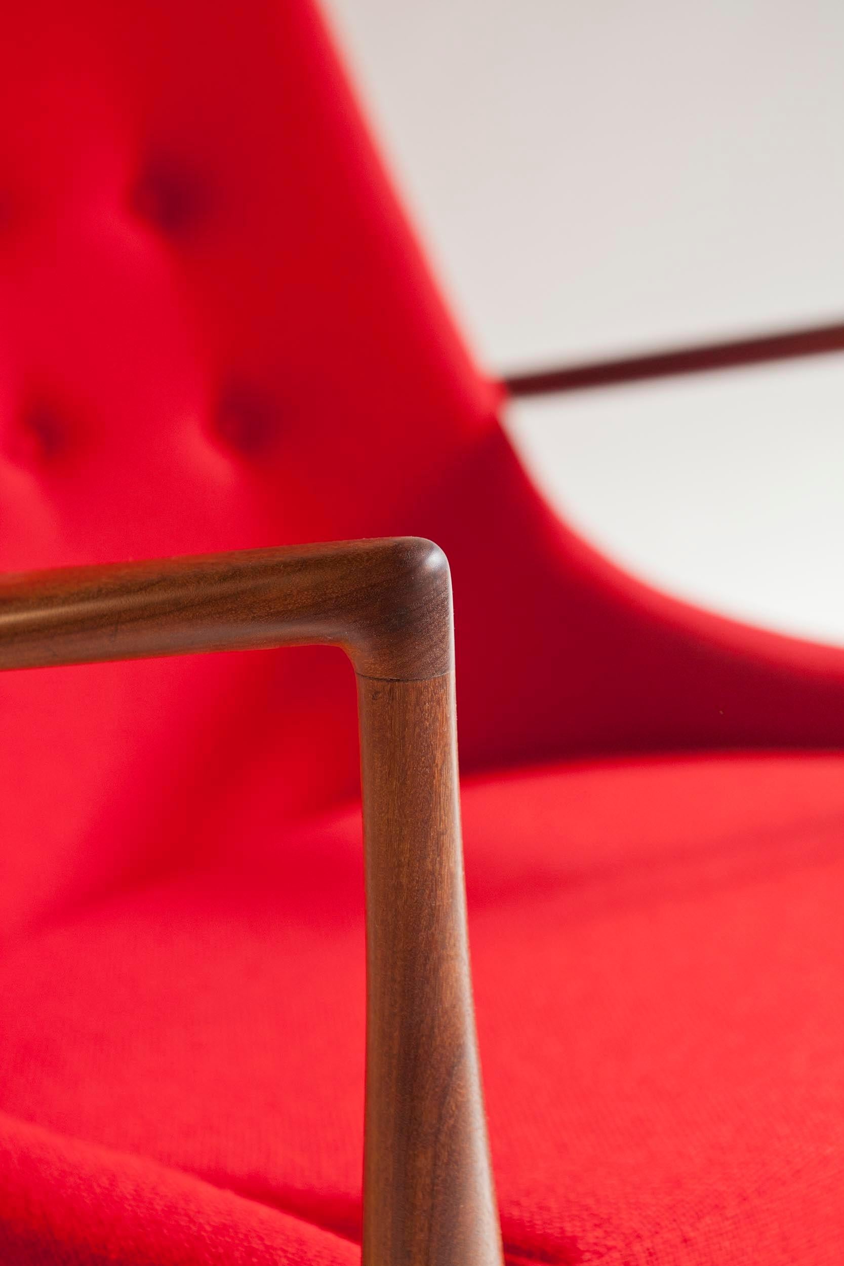 Chaise Sceau à haut dossier en teck Afrormosia d'Ib Kofod-Larsen pour OPE, Suède, années 1960 en vente 1