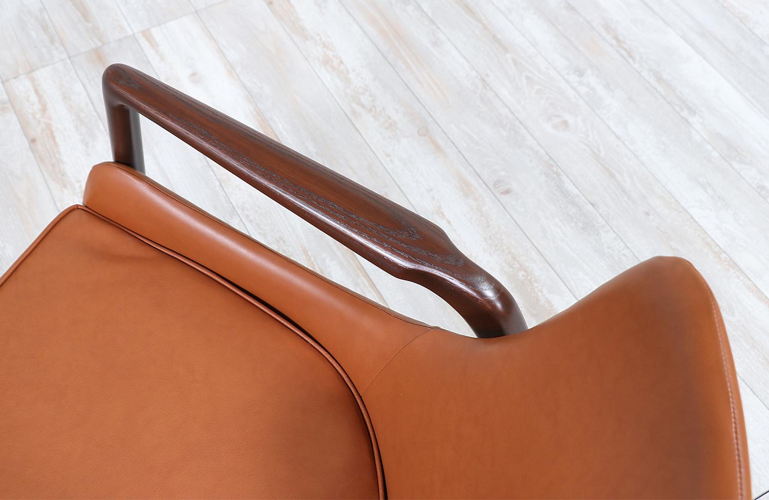 Ib Kofod-Larsen Leather Sculpted Lounge Chairs for Selig 1