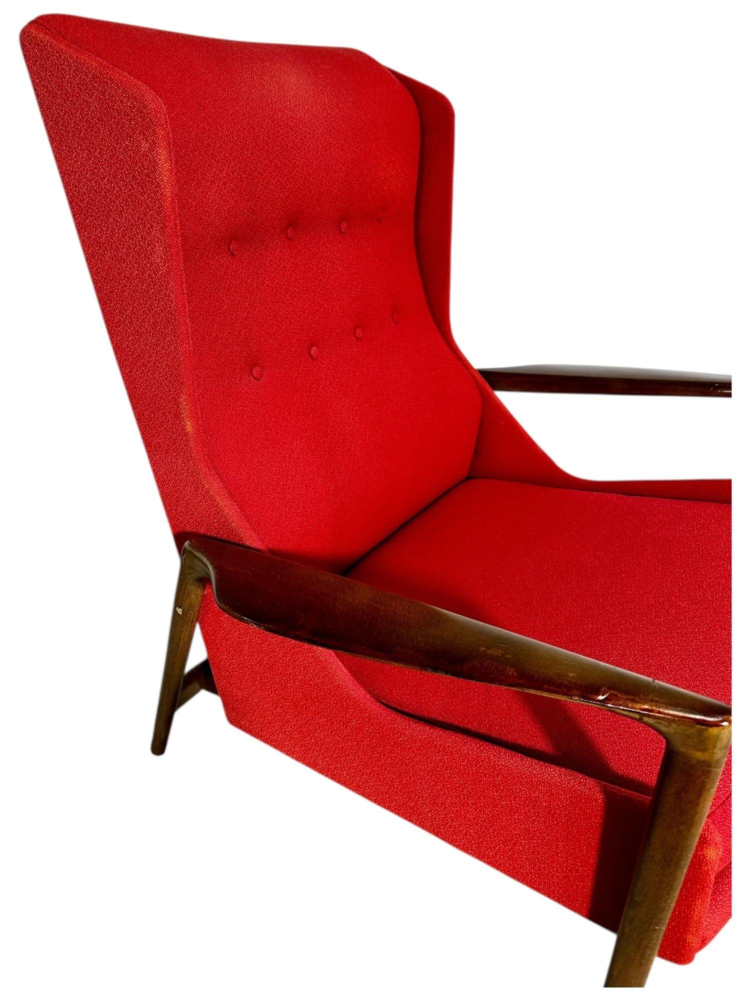 Ib Kofod-Larsen Lounge Chair and Ottoman, Denmark 1960 For Sale 1