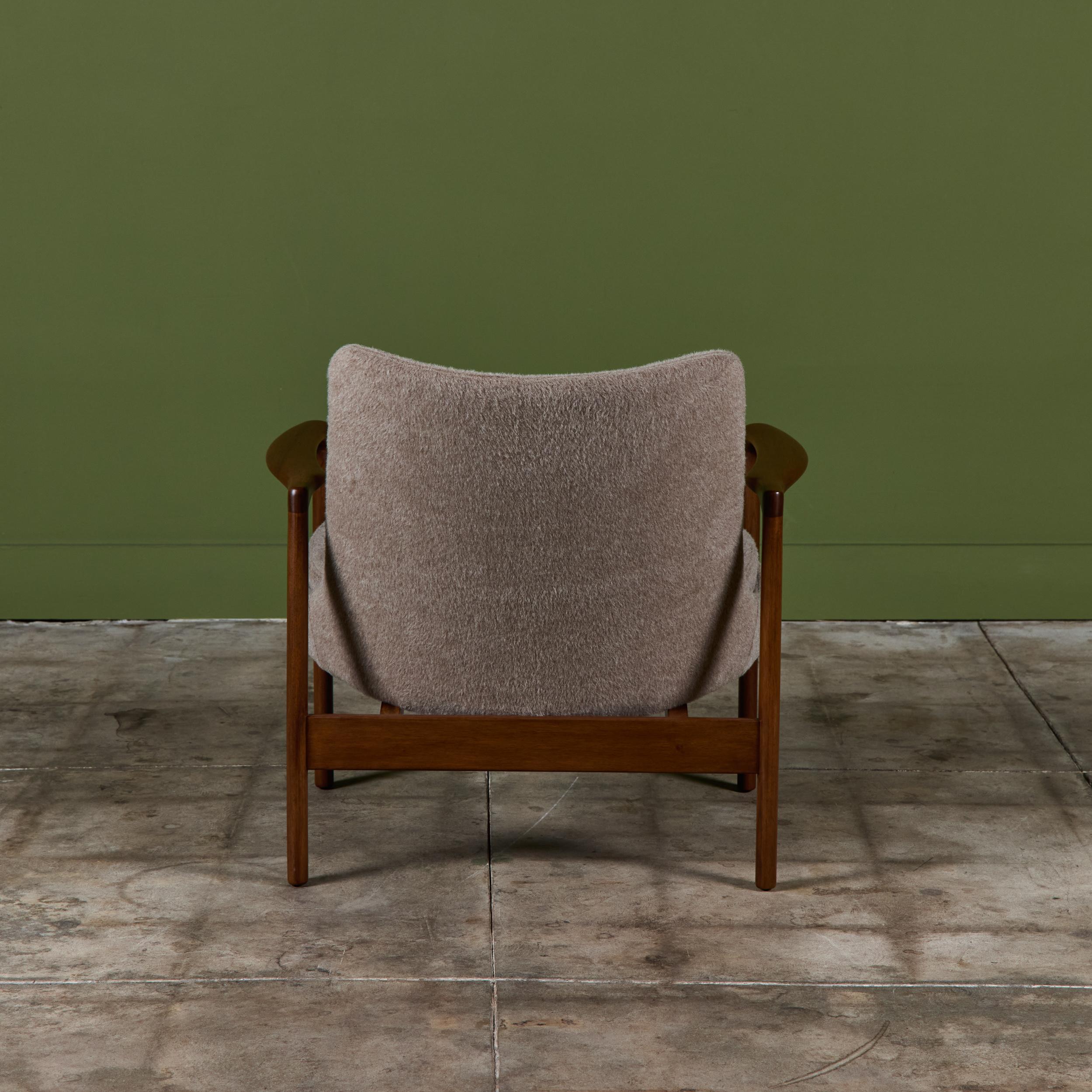 Mohair Ib Kofod-Larsen Lounge Chair For Sale