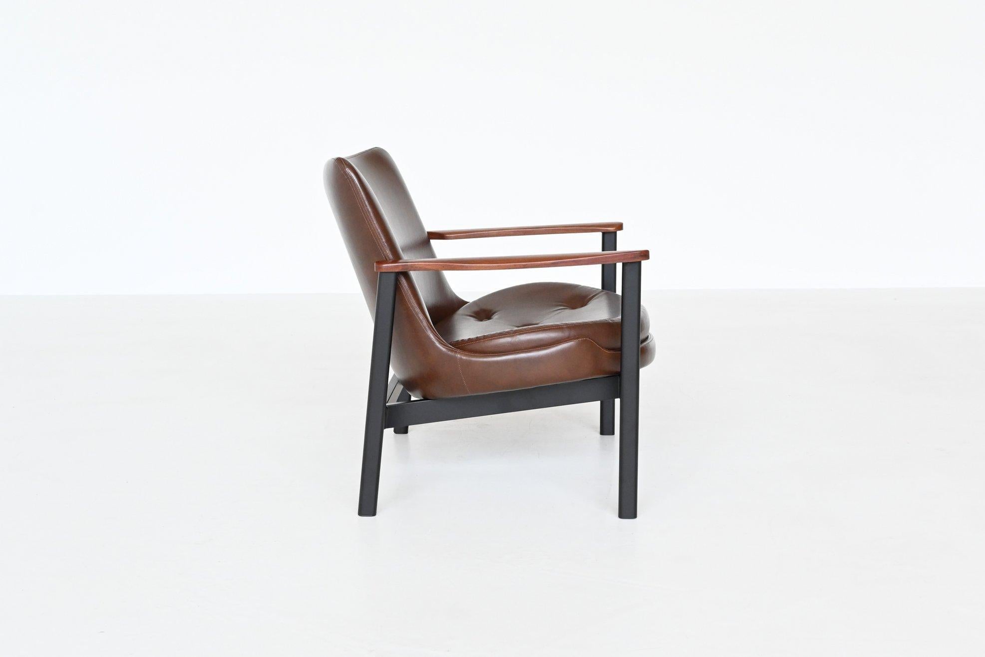 Metal IB Kofod Larsen Lounge Chair Froscher Denmark 1972