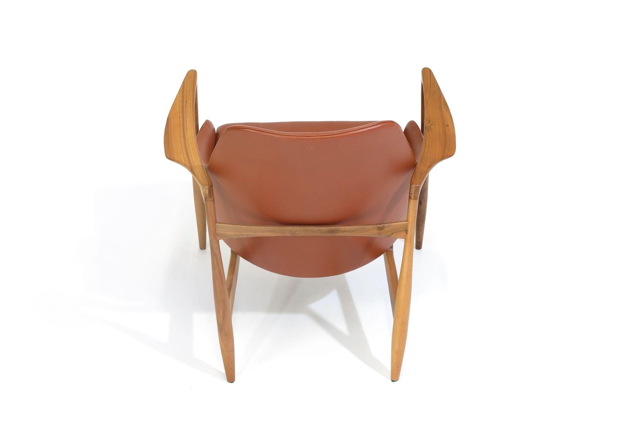 Oiled Ib Kofod Larsen Lounge Chair in Leather For Sale
