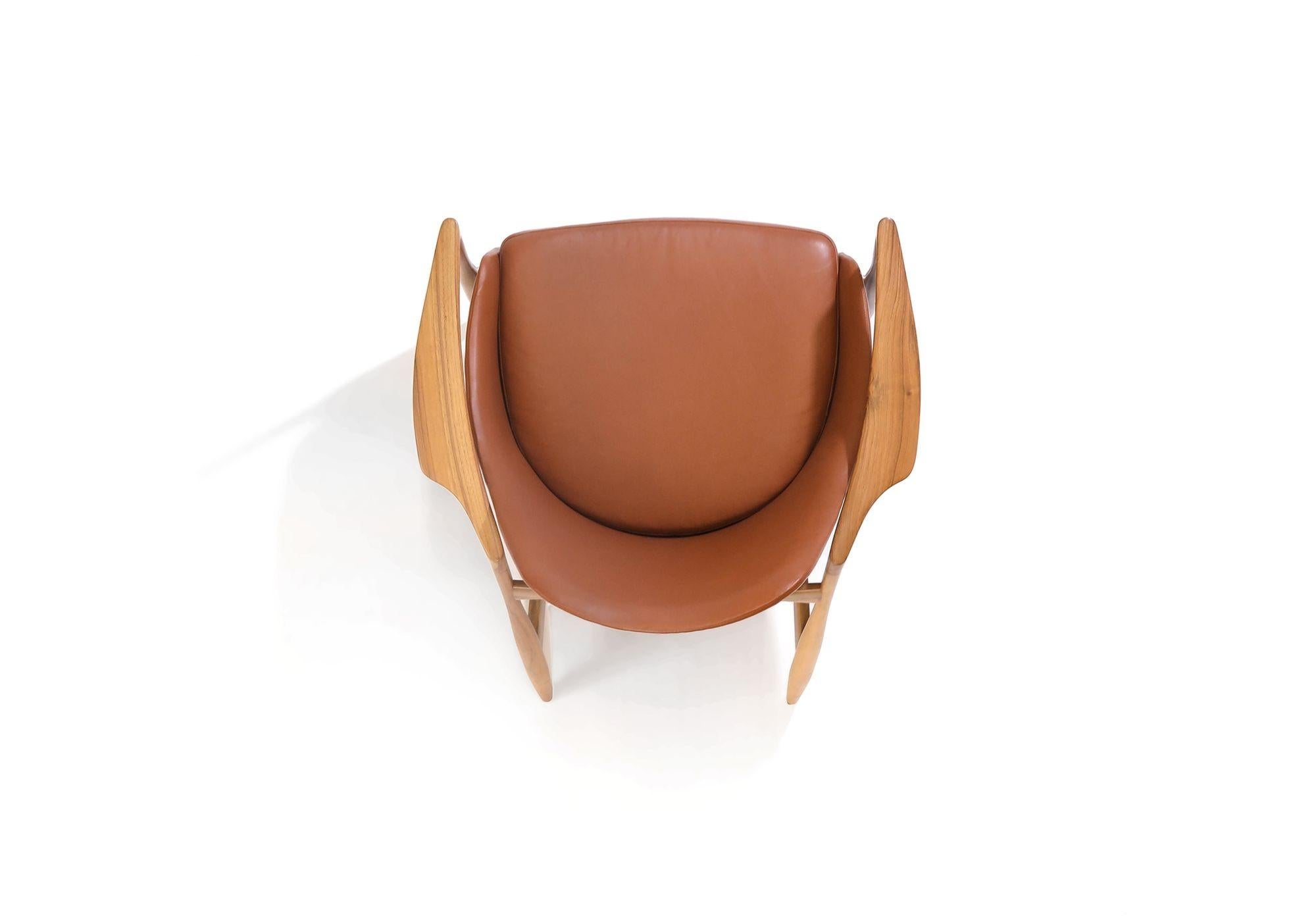 20th Century Ib Kofod Larsen Lounge Chair in Leather For Sale