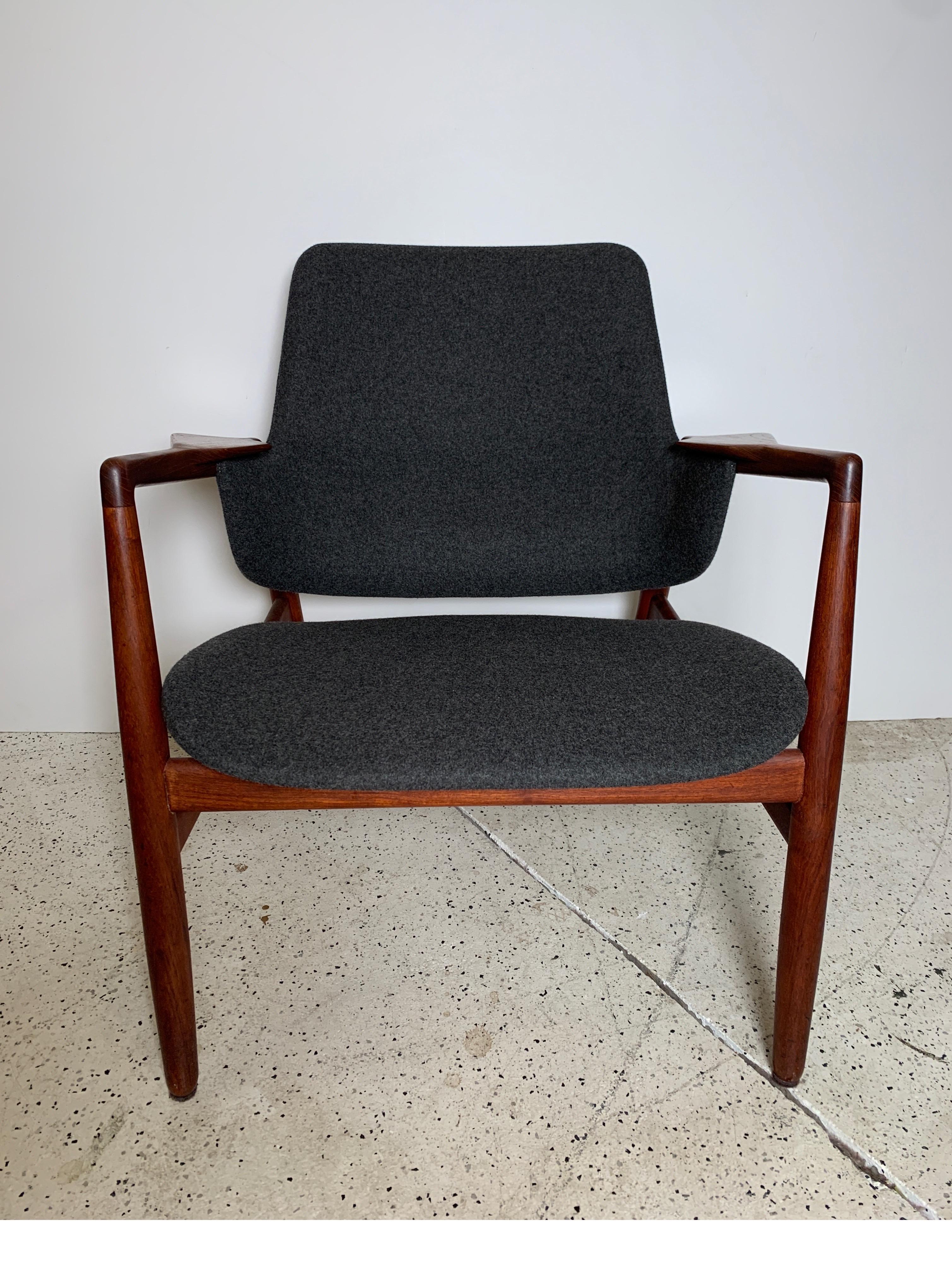 Scandinavian Modern Ib Kofod Larsen Lounge Chair in Teak by Carlo Gahrn for Bovirke, Denmark, 1953