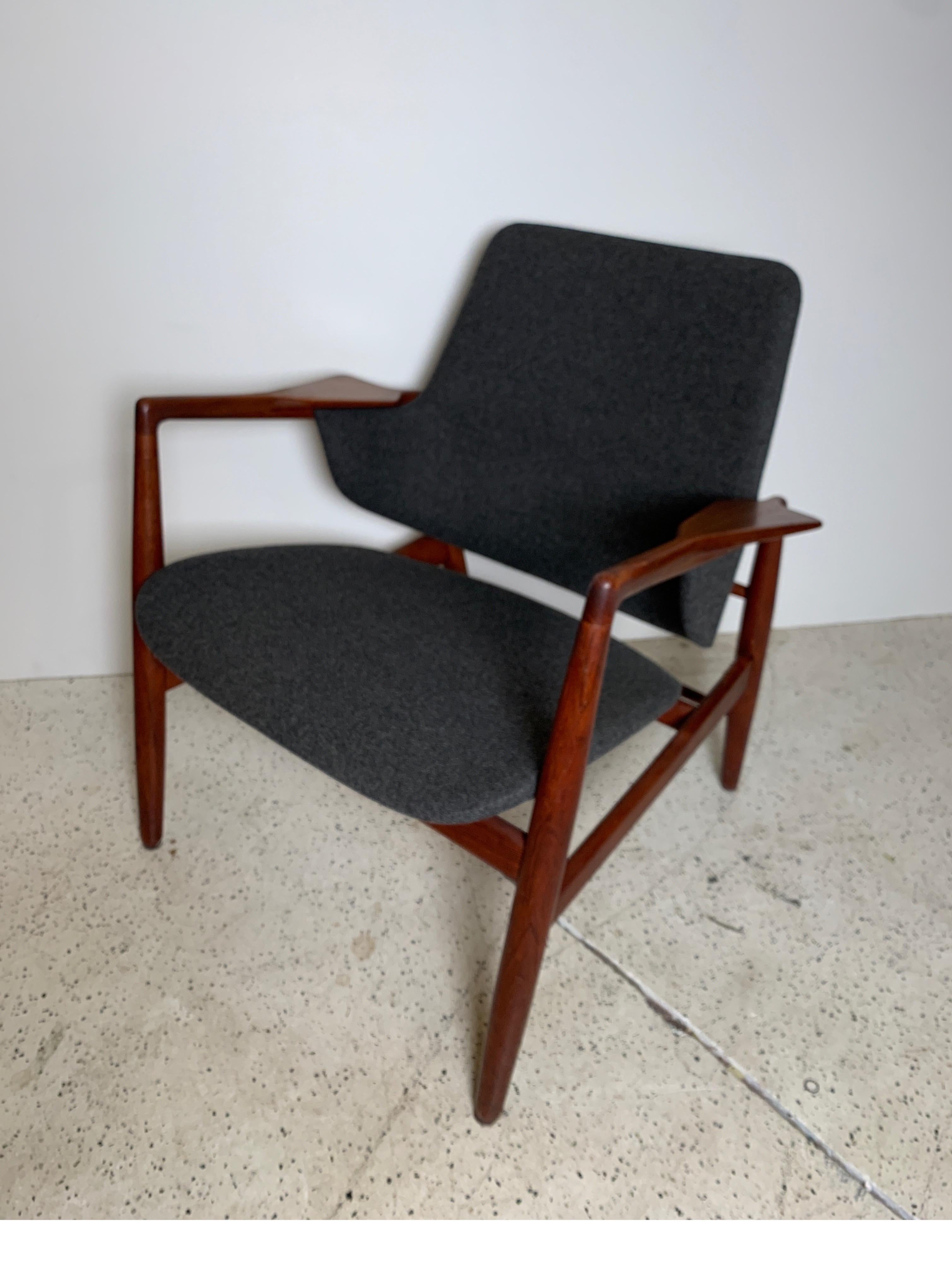 Ib Kofod Larsen Lounge Chair in Teak by Carlo Gahrn for Bovirke, Denmark, 1953 In Good Condition In Lambertville, NJ