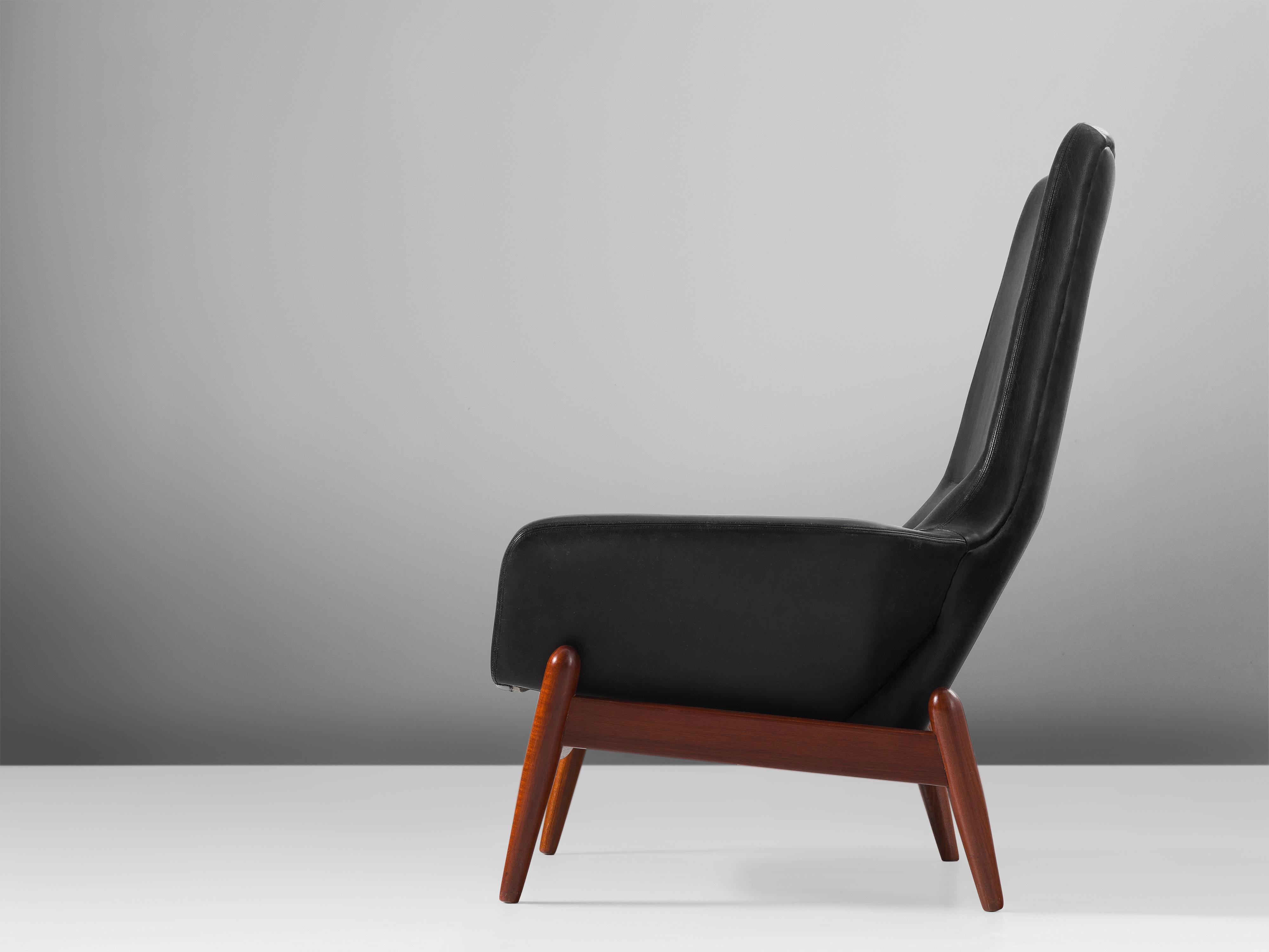 Mid-20th Century Ib Kofod-Larsen Lounge Chair Model 'PD30' in Teak and Leather