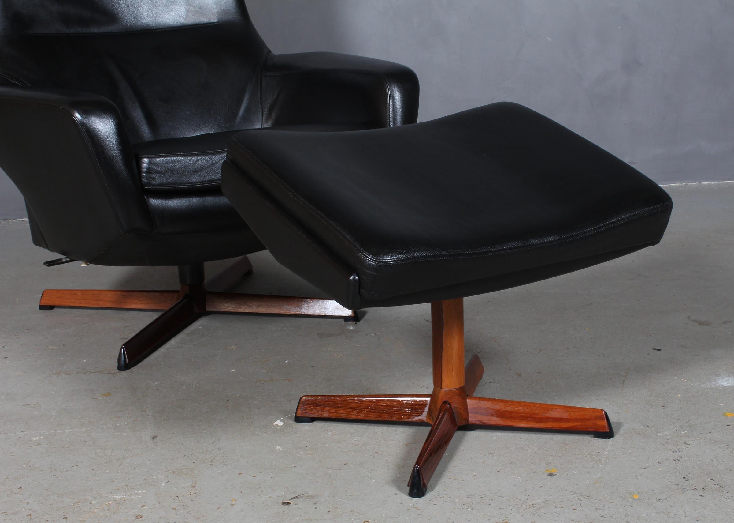 Scandinavian Modern Ib Kofod-Larsen Lounge Chair with Ottoman