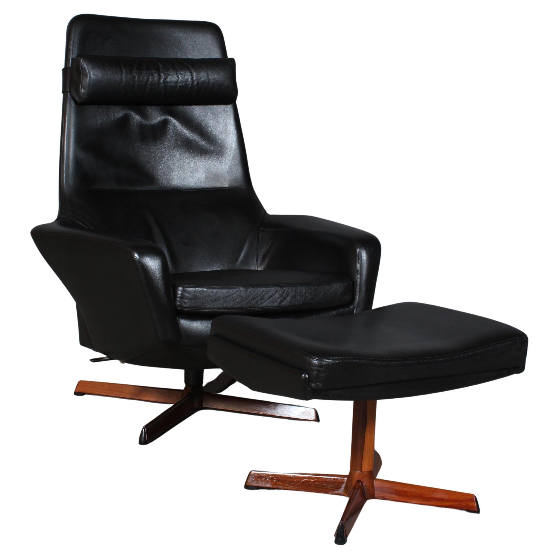 Ib Kofod-Larsen Lounge Chair with Ottoman