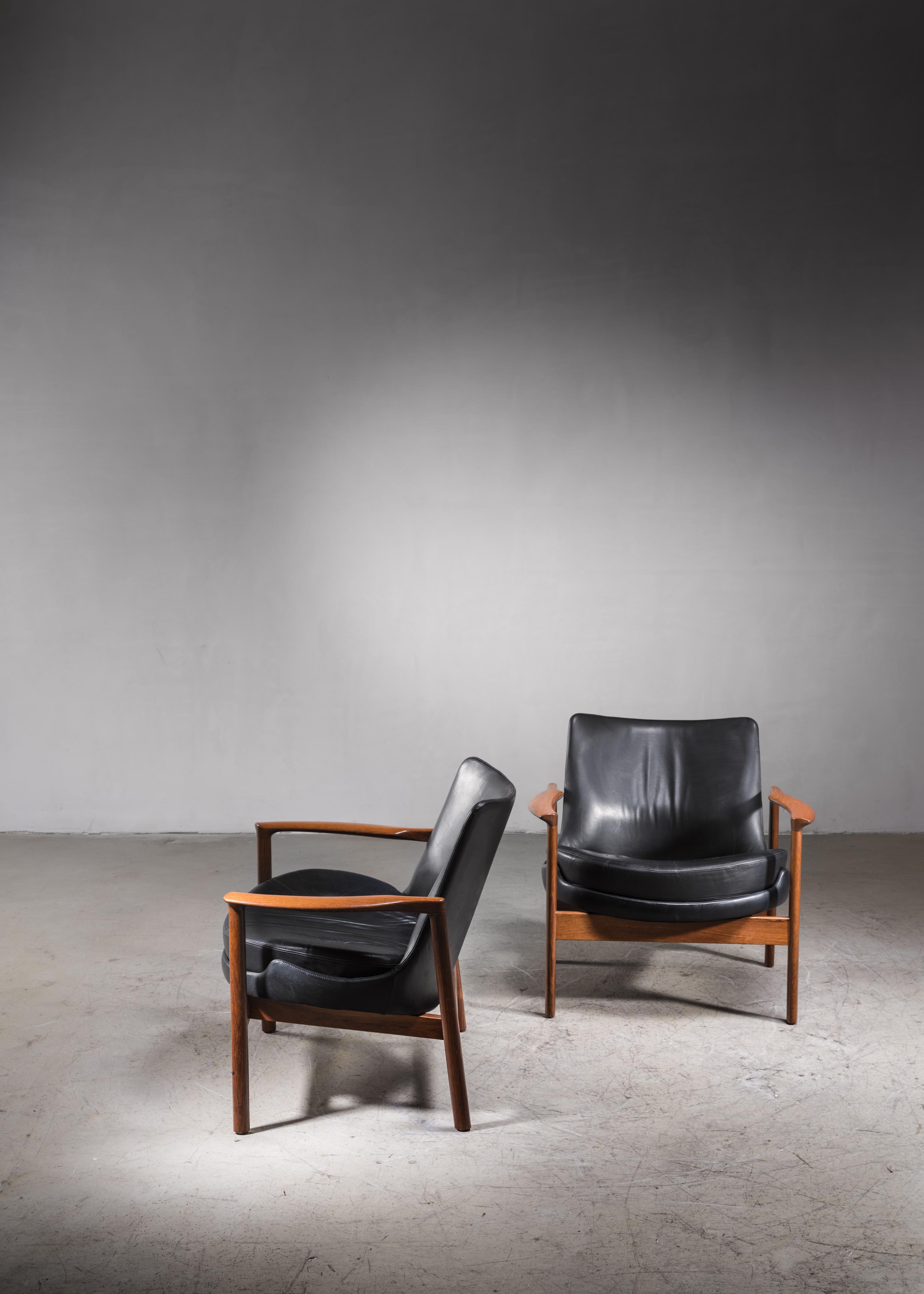 Danish Ib Kofod-Larsen lounge Chairs, Denmark, 1970s For Sale