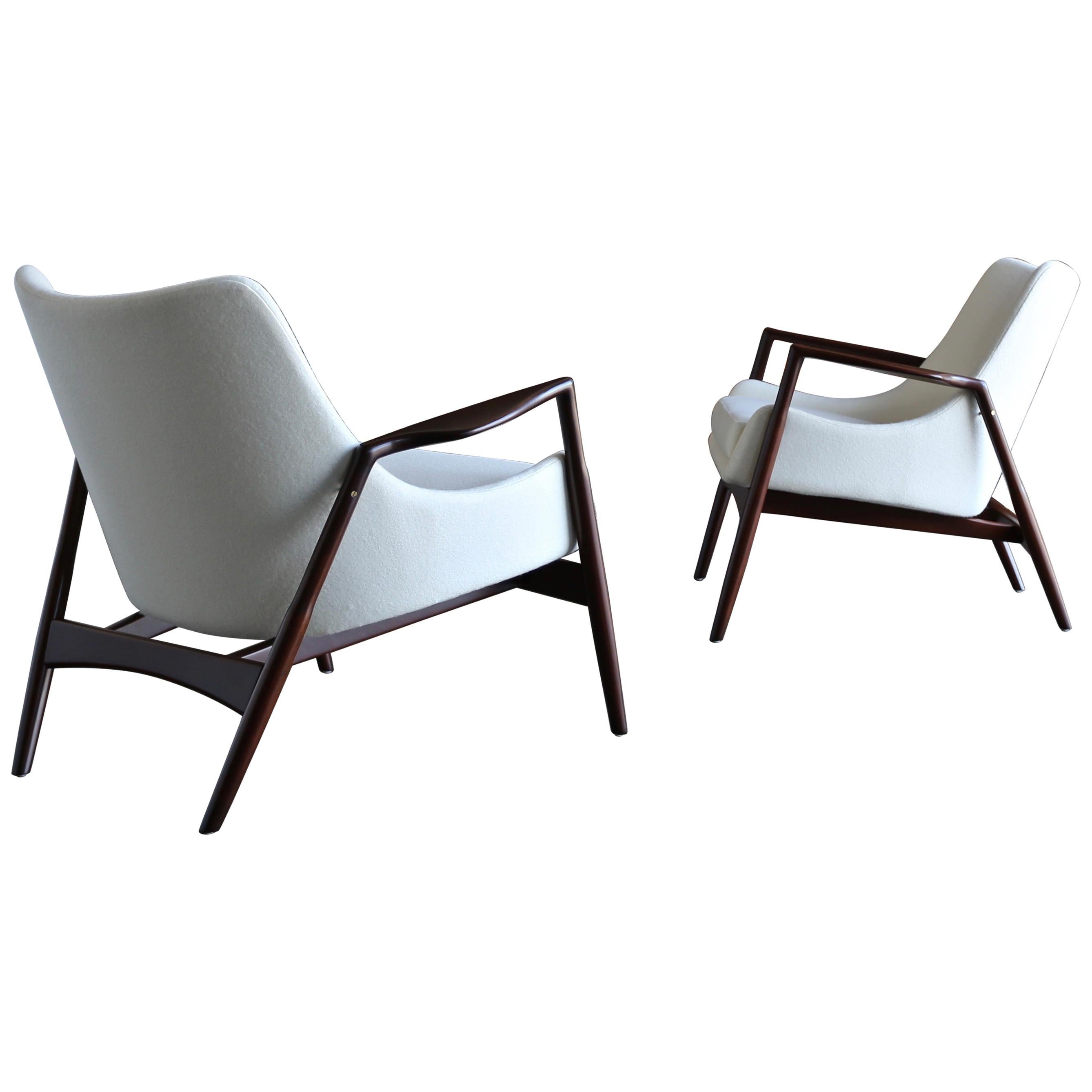 Ib Kofod-Larsen Lounge Chairs for Selig, circa 1955