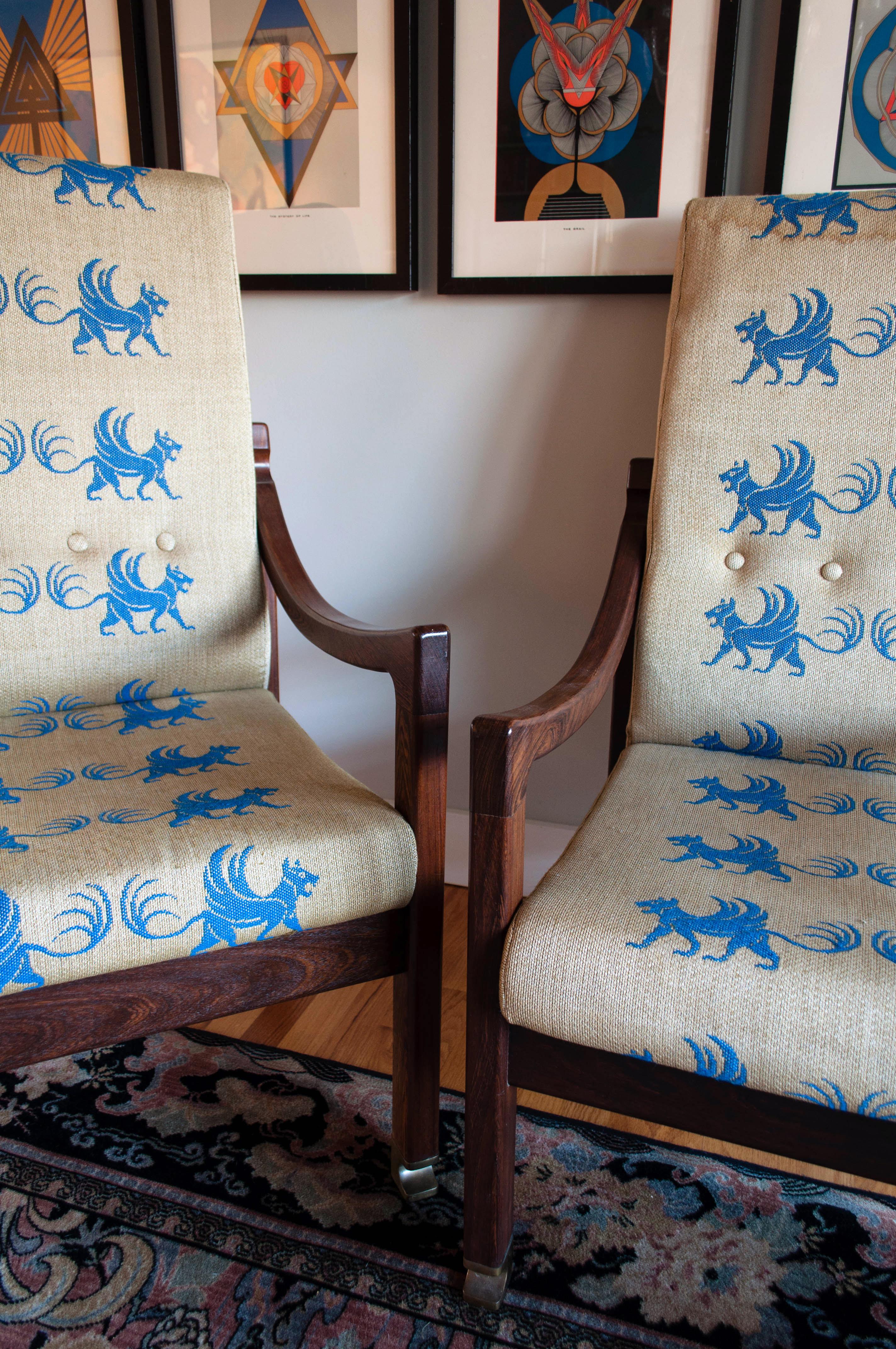 Brass Ib Kofod-Larsen Megiddo Lounge Chair, a Pair For Sale