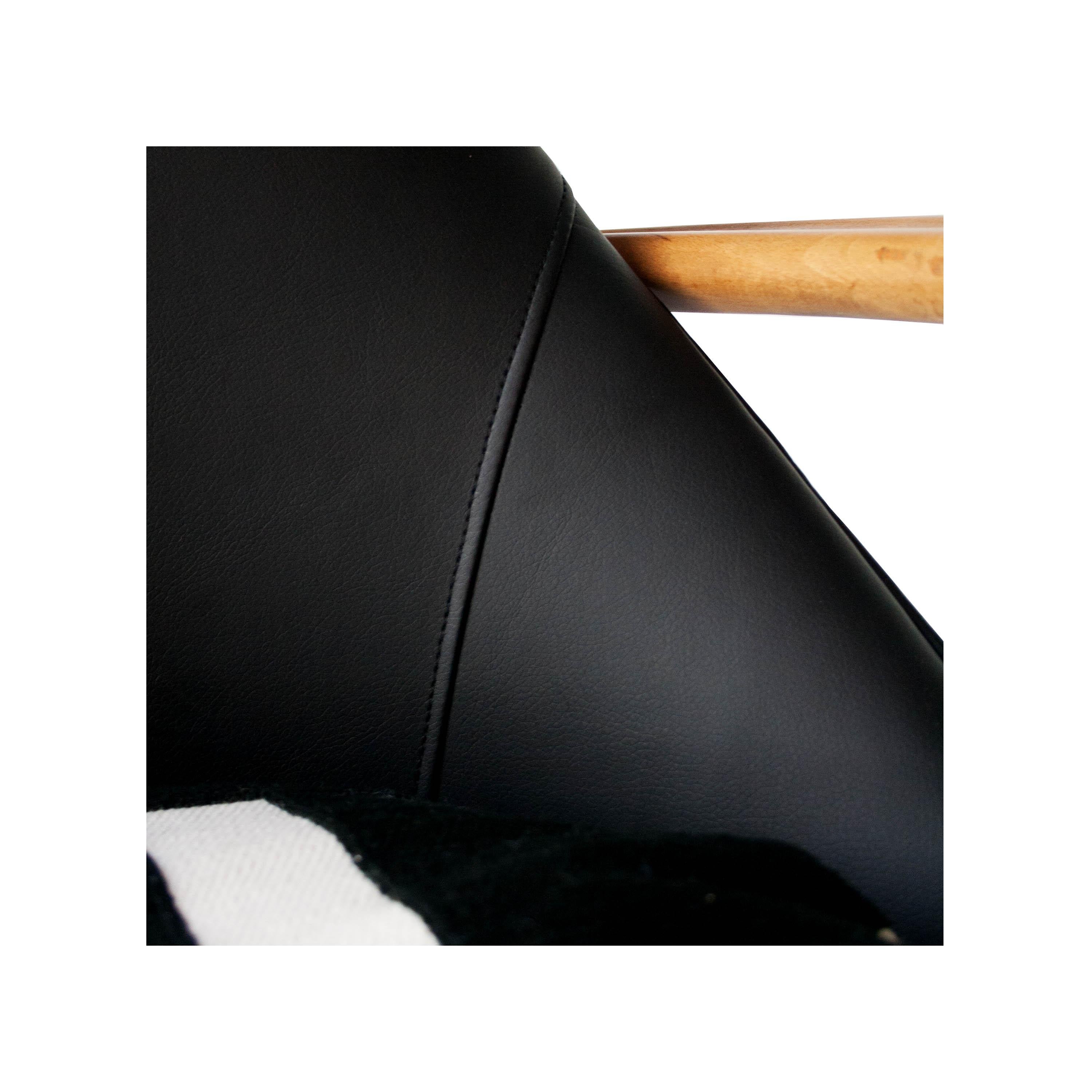 Ib Kofod-Larsen Midcentury Style Modern Black White Oak Armchair, Denmark, 1960 4