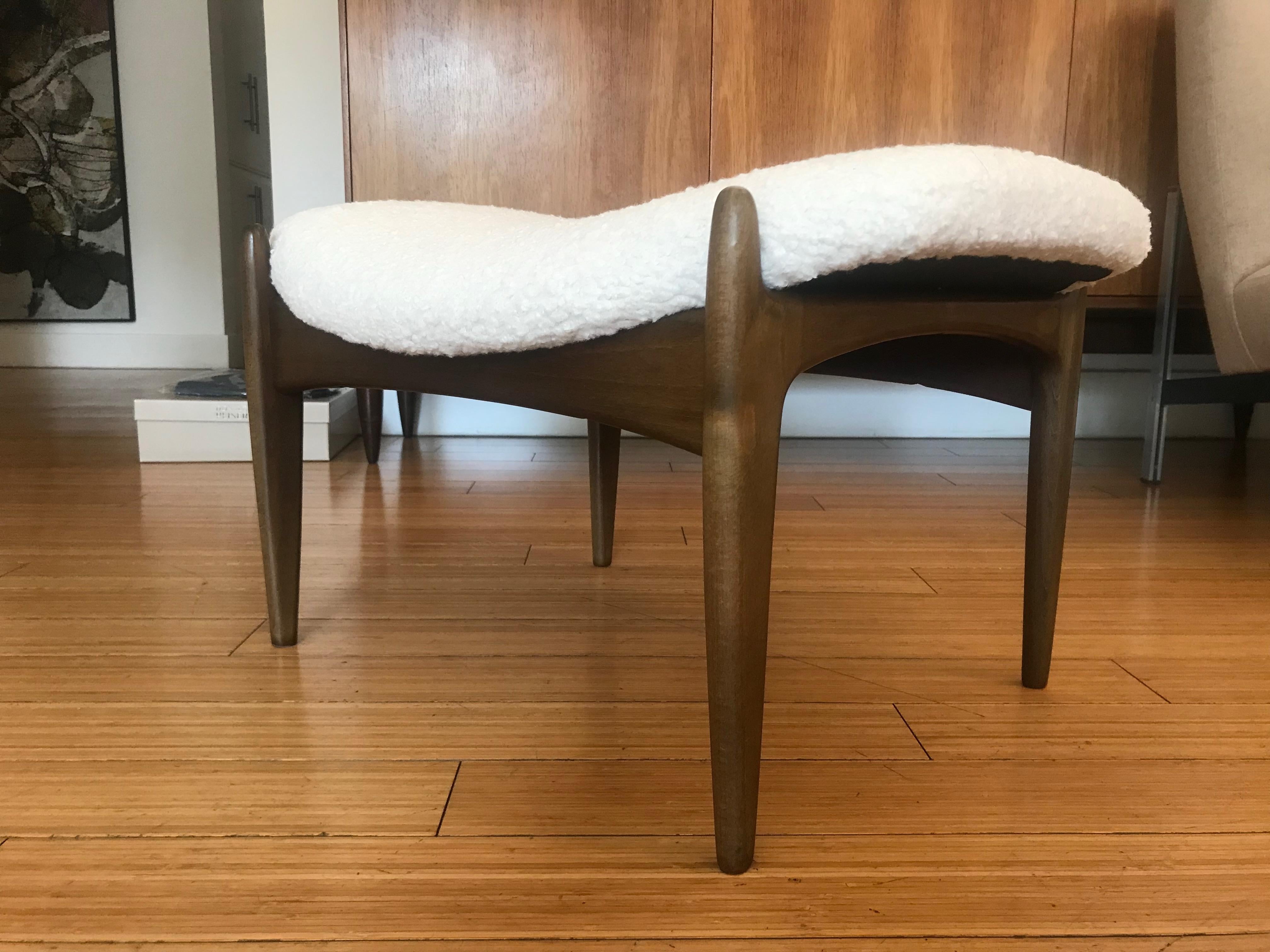 Occasional Ottoman Ib Kofod Larsen  In Good Condition For Sale In Los Angeles, CA