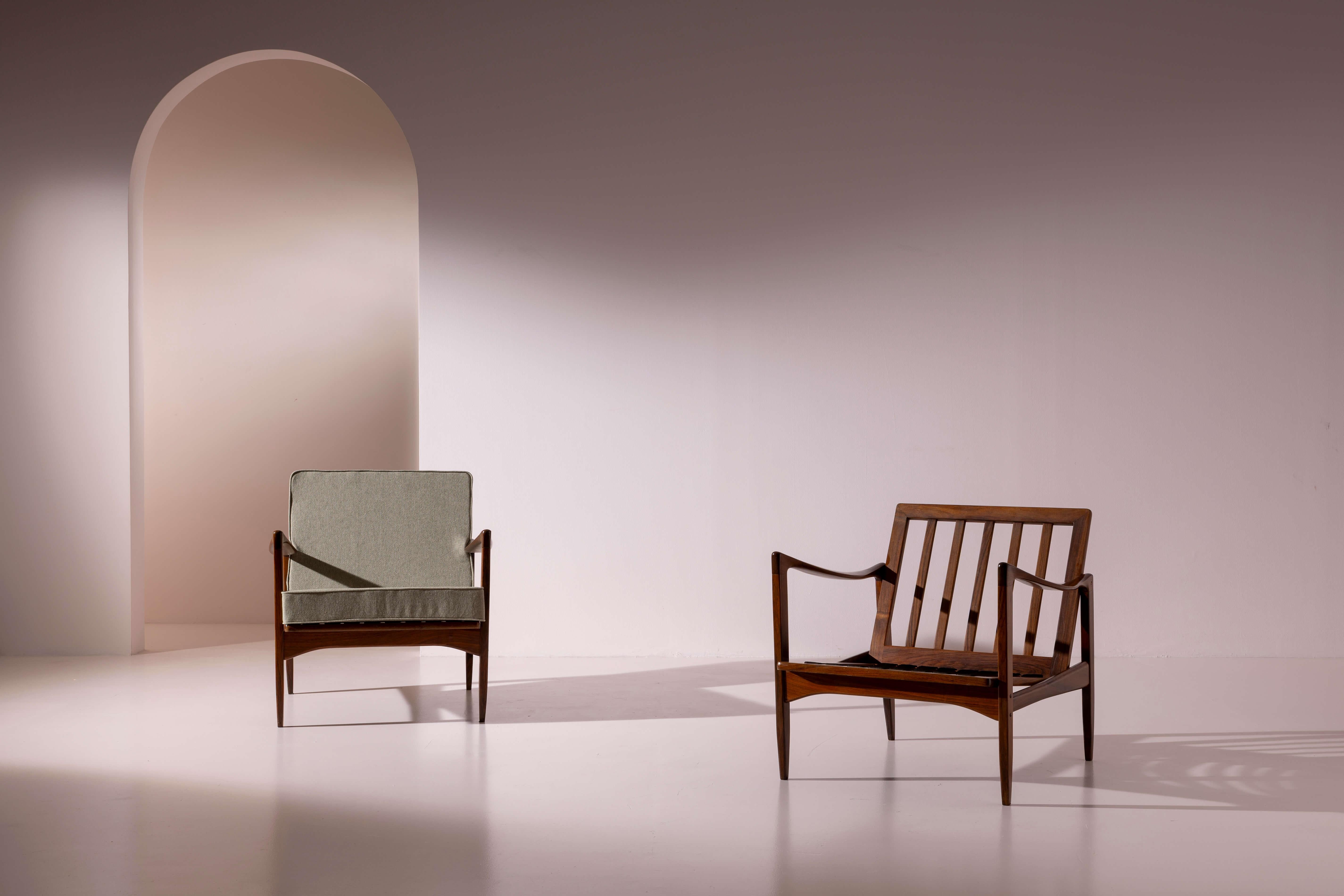 Ib Kofod-Larsen, paire de fauteuils Canditate, Danemark, années 1950 en vente 6