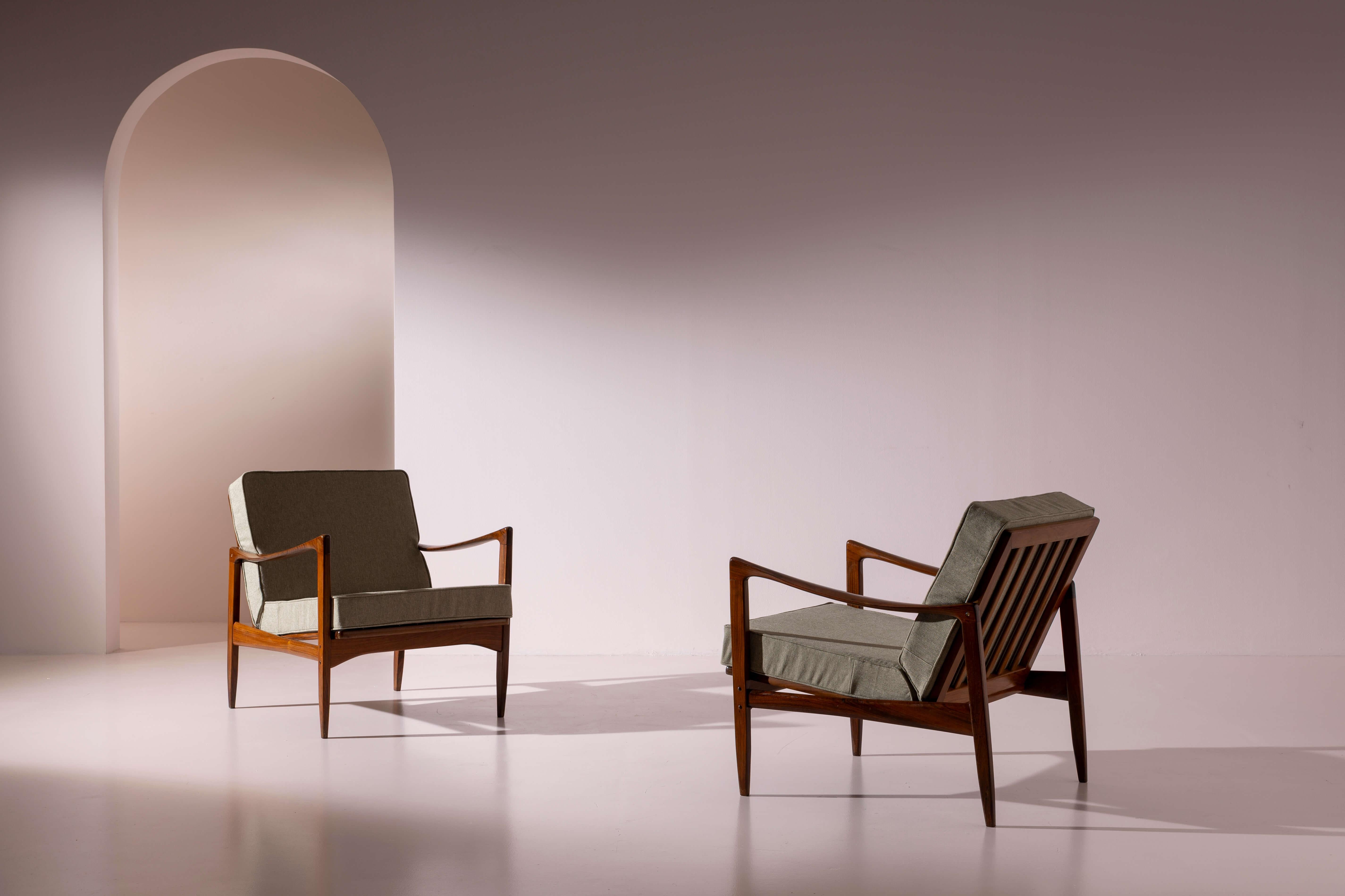 Ib Kofod-Larsen, paire de fauteuils Canditate, Danemark, années 1950 Bon état - En vente à Chiavari, Liguria