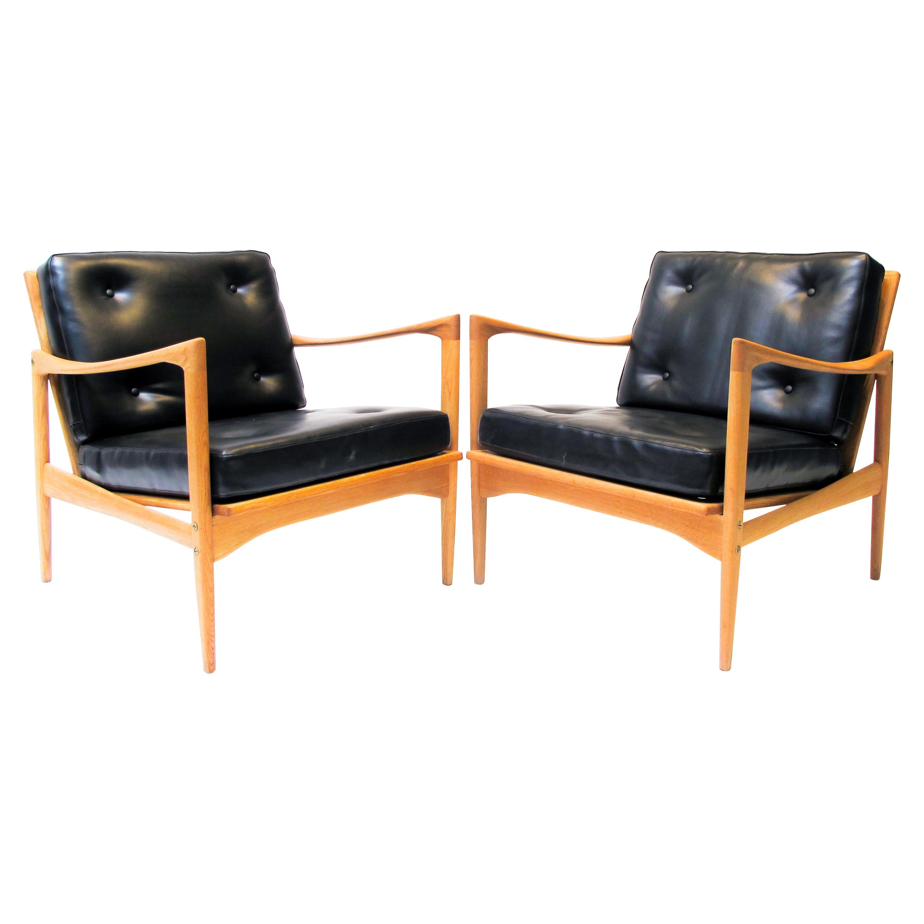 Ib Kofod-Larsen Pair of Easy Chairs Model Kandidaten, 1960s for Ope Sweden For Sale