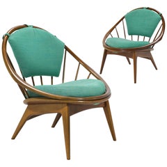 Ib Kofod-Larsen Pair of "Hoop" Chairs