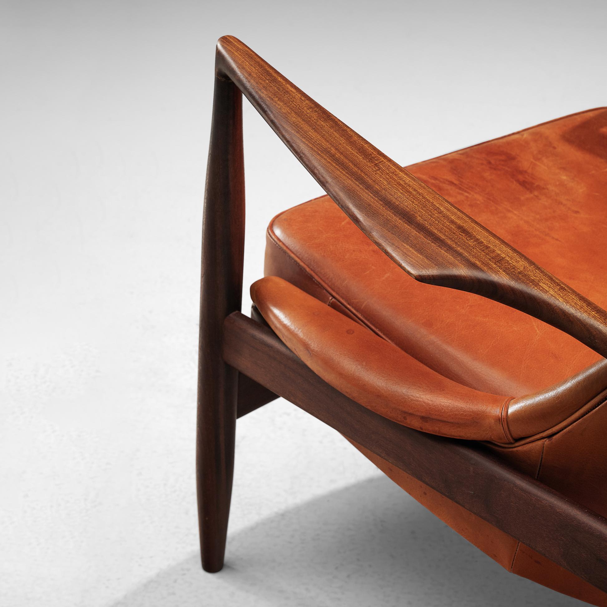 Ib Kofod-Larsen Pair of 'Seal' Chairs in Original Leather 1