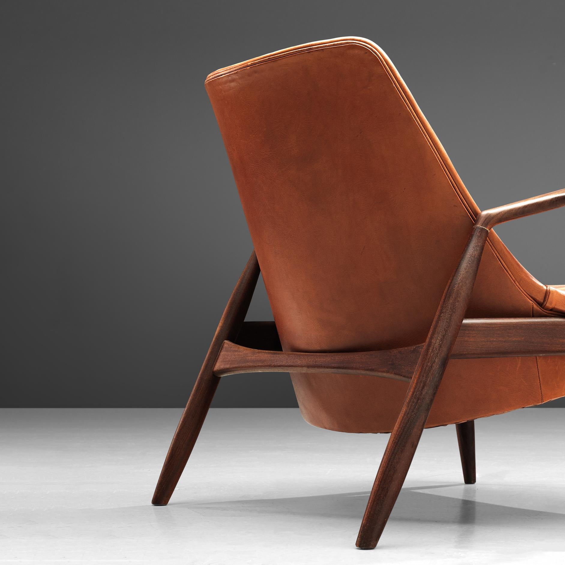 Ib Kofod-Larsen Pair of 'Seal' Chairs in Original Leather 3