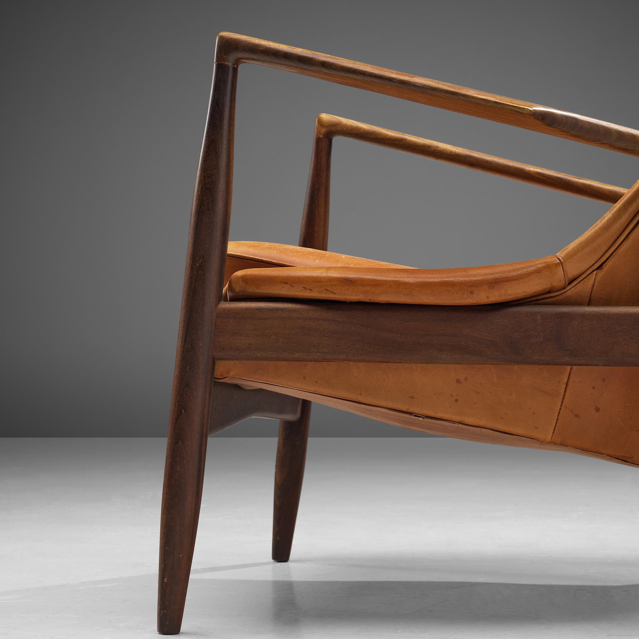 Ib Kofod-Larsen Pair of 'Seal' Chairs in Original Leather 2