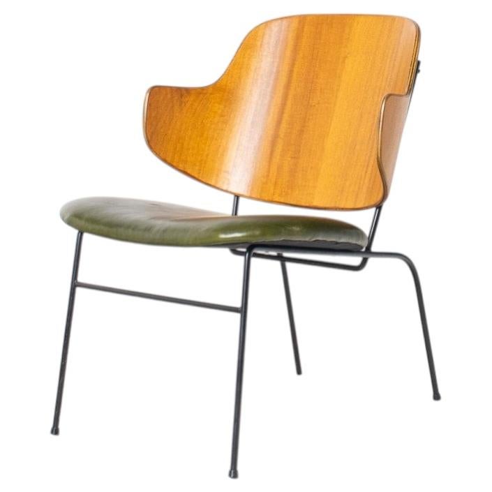 Ib Kofod-Larsen Penguin Chair, Beechwood & Leather, Danish Modern For Sale