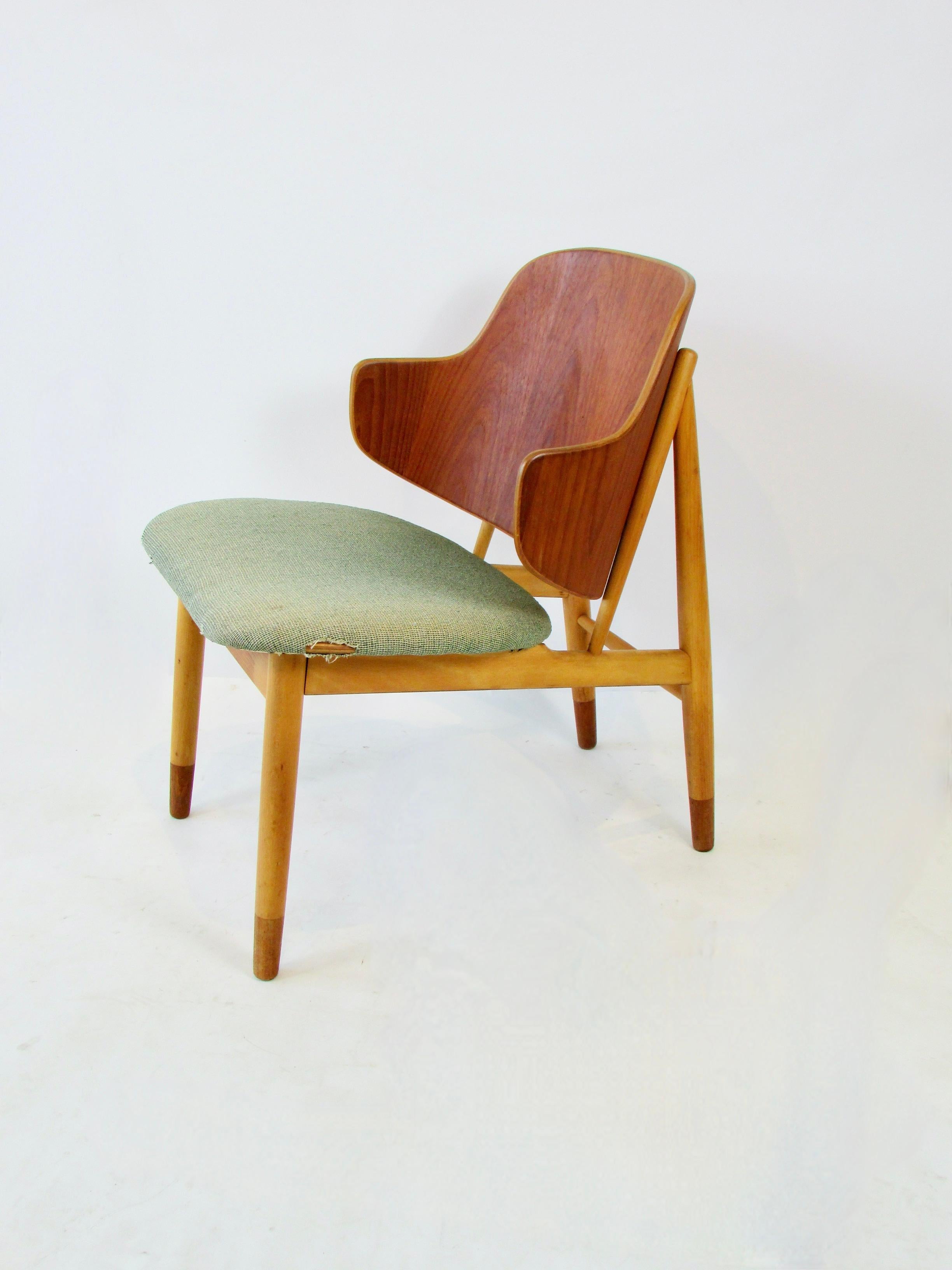 Teak Ib Kofod-Larsen Penguin chair for Christiansen and Larsen Denmark 1955 For Sale