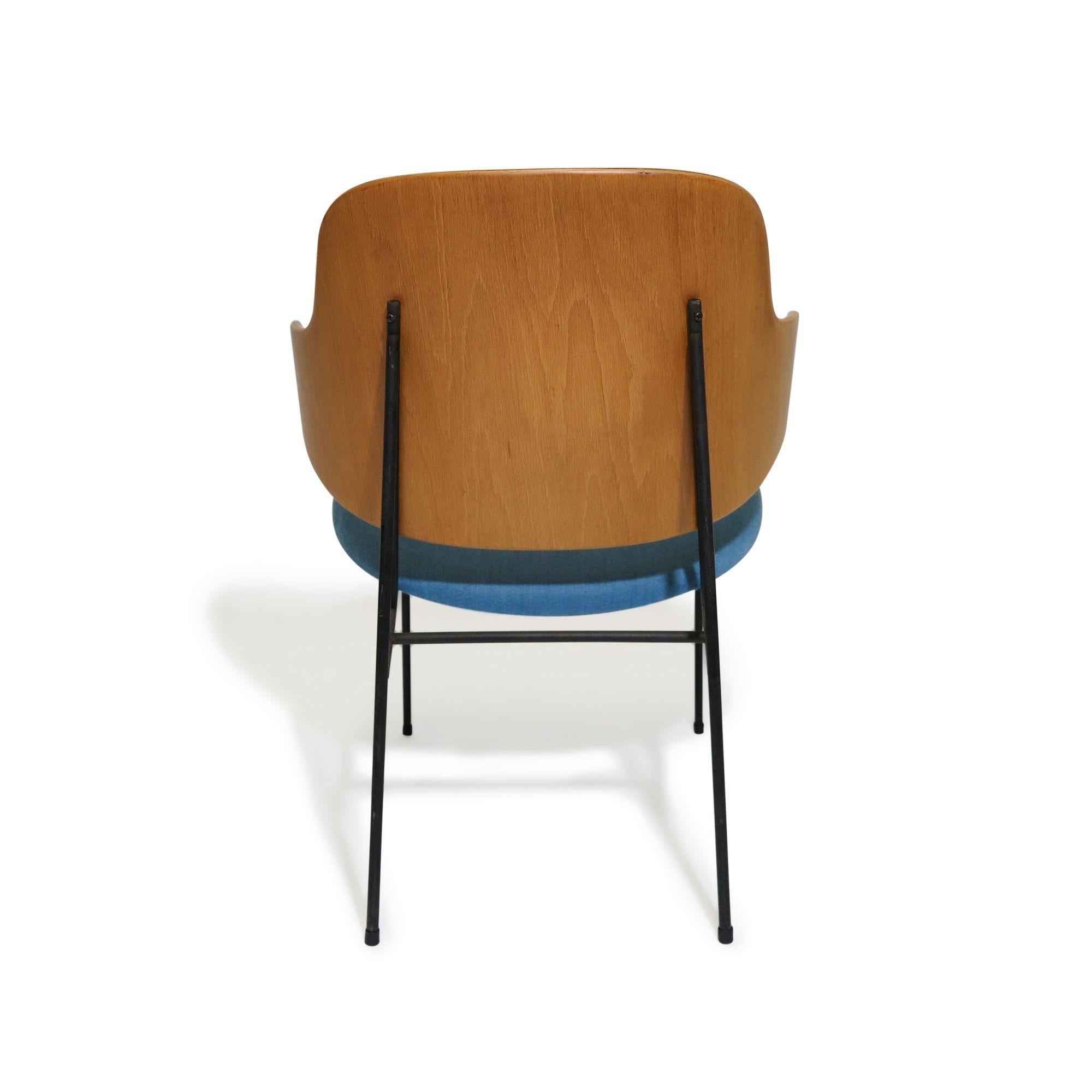 Wool Ib Kofod Larsen Penguin Chairs, a Pair