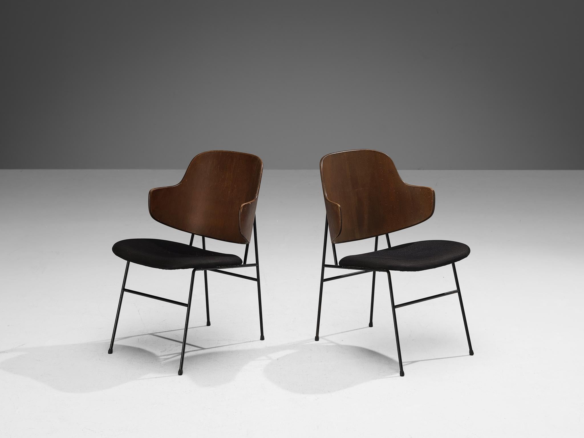Mid-20th Century Ib Kofod-Larsen 'Penguin' Dining Chairs in Mahogany Plywood  For Sale
