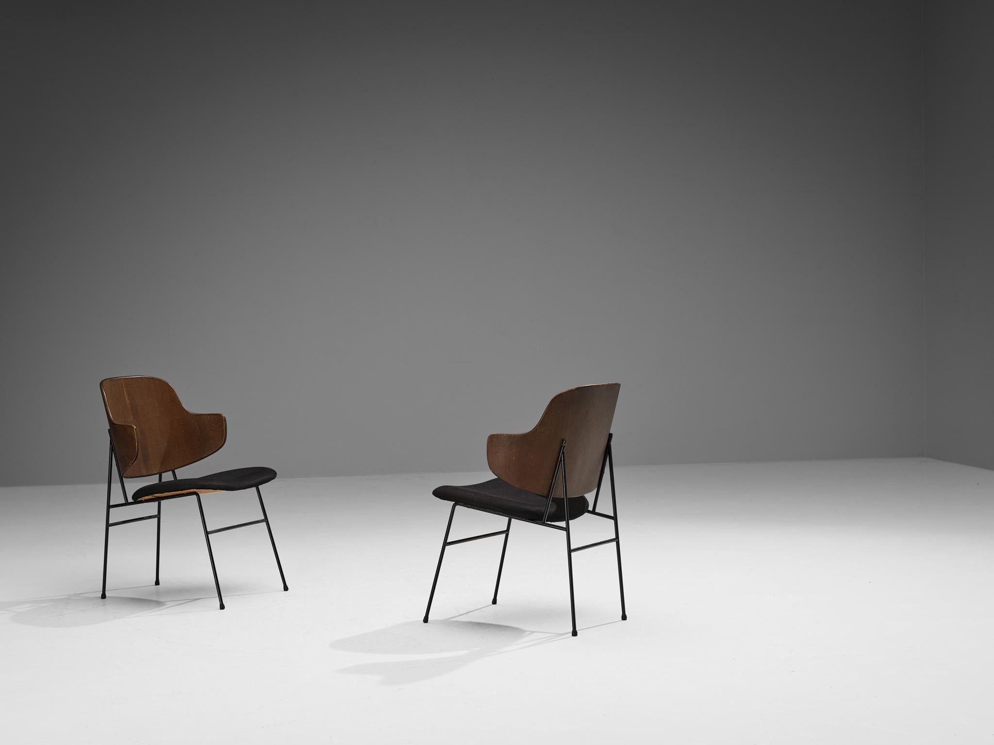 Ib Kofod-Larsen 'Penguin' Dining Chairs in Mahogany Plywood  For Sale 3
