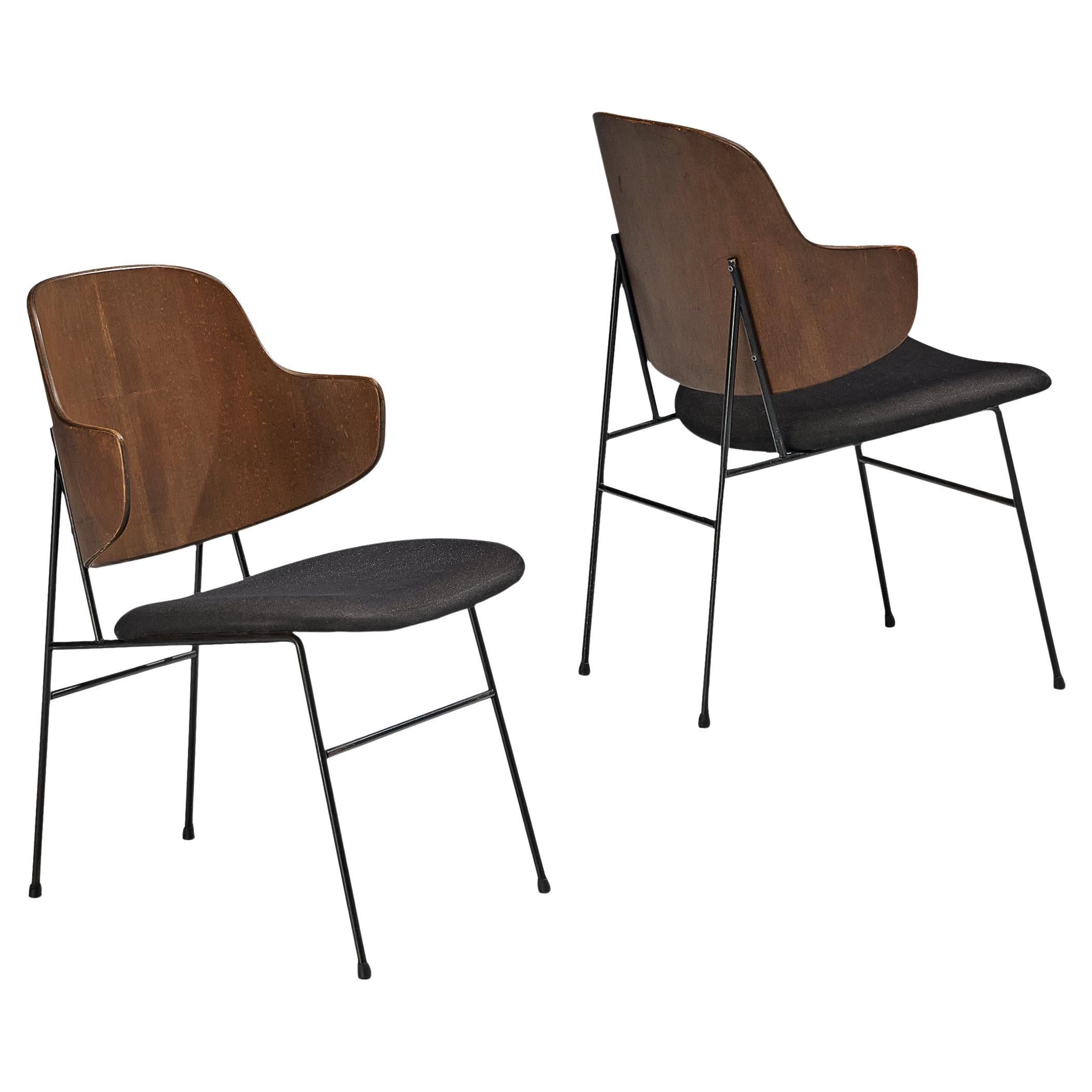 Ib Kofod-Larsen 'Penguin' Dining Chairs in Mahogany Plywood 