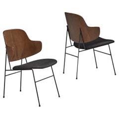 Ib Kofod-Larsen 'Penguin' Dining Chairs in Mahogany Plywood 