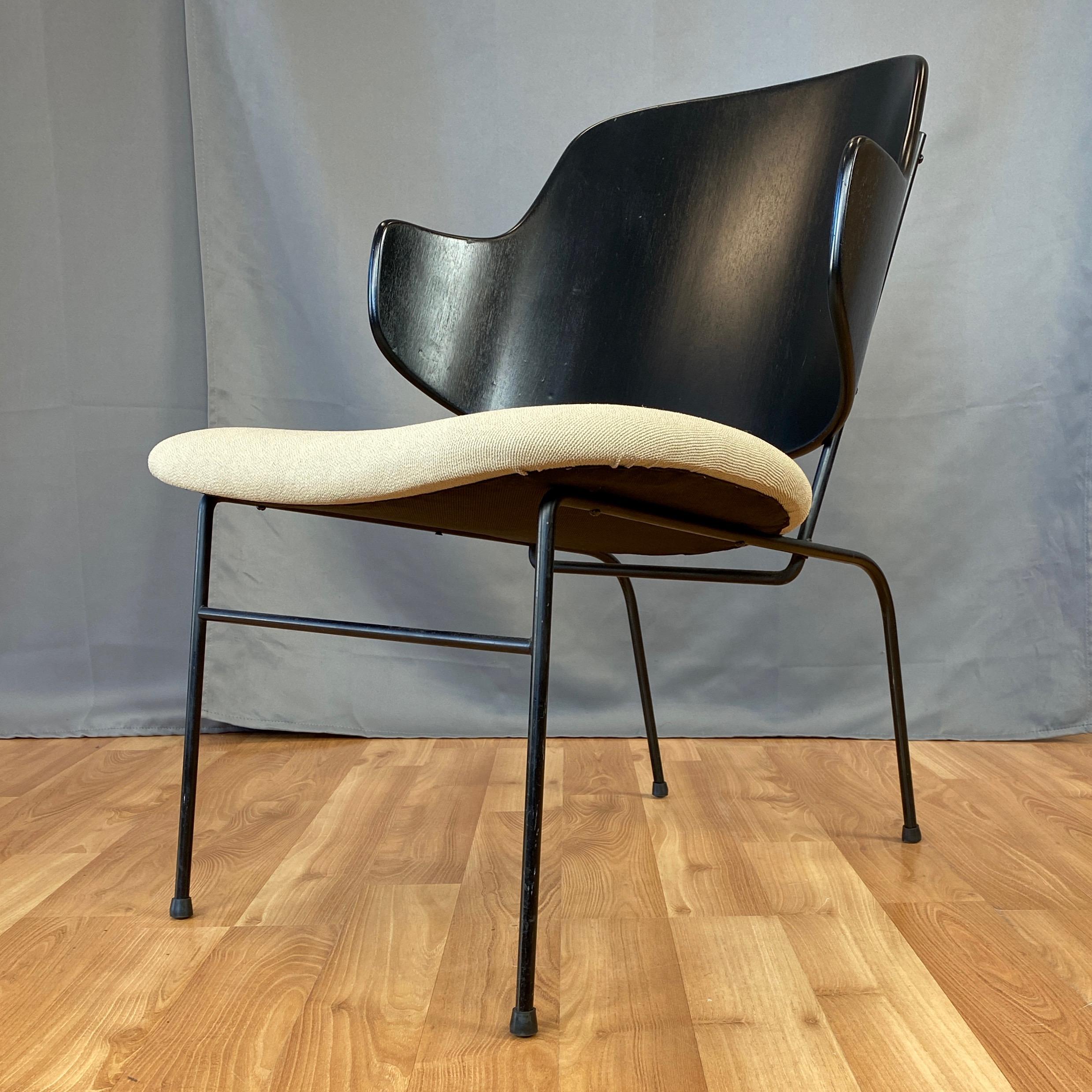 Veneer Ib Kofod-Larsen Penguin Lounge Chair, Rare Low Version, 1950s