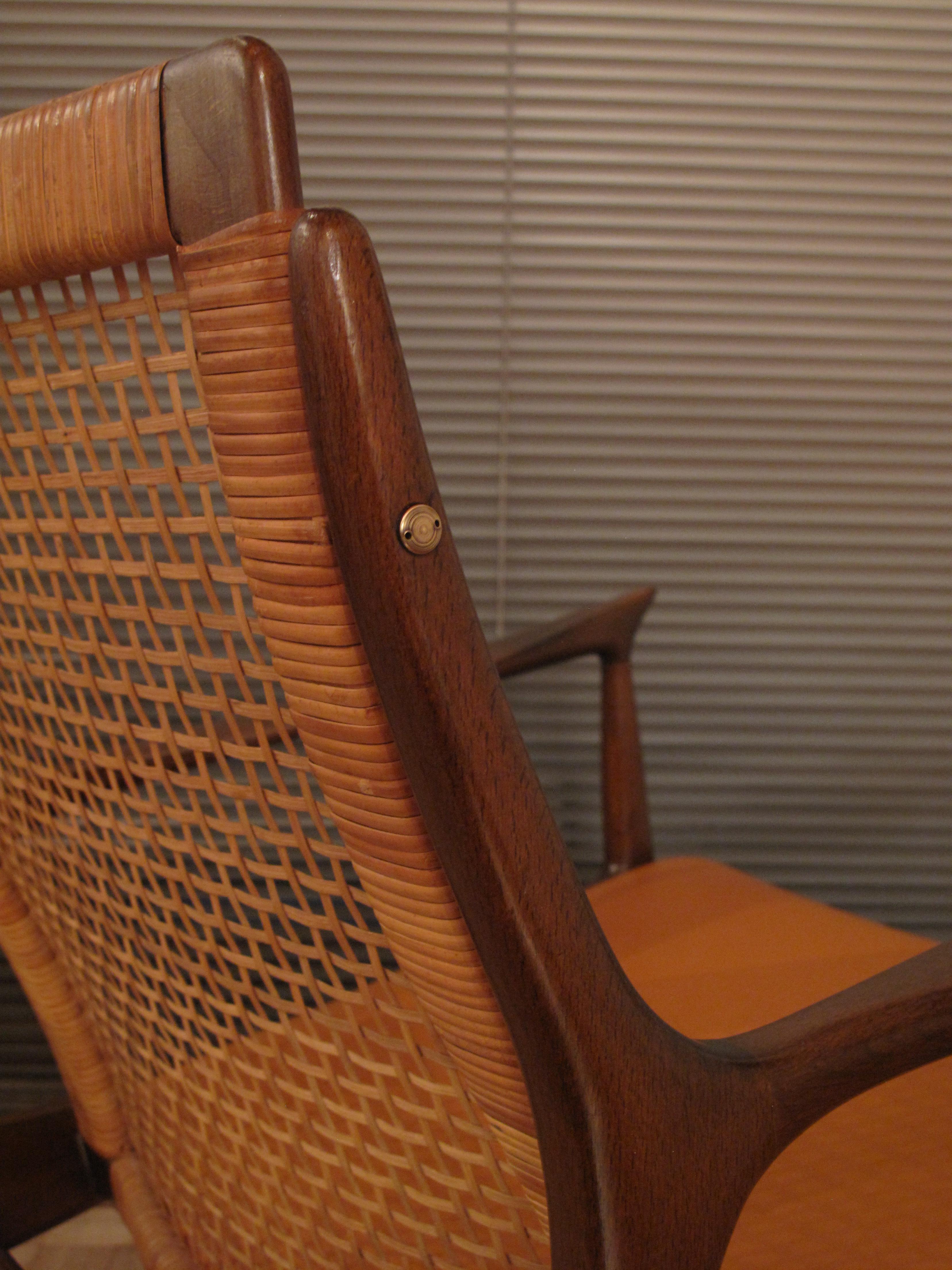 Ib Kofod Larsen Rattan Back Lounge Chair For Selig 1