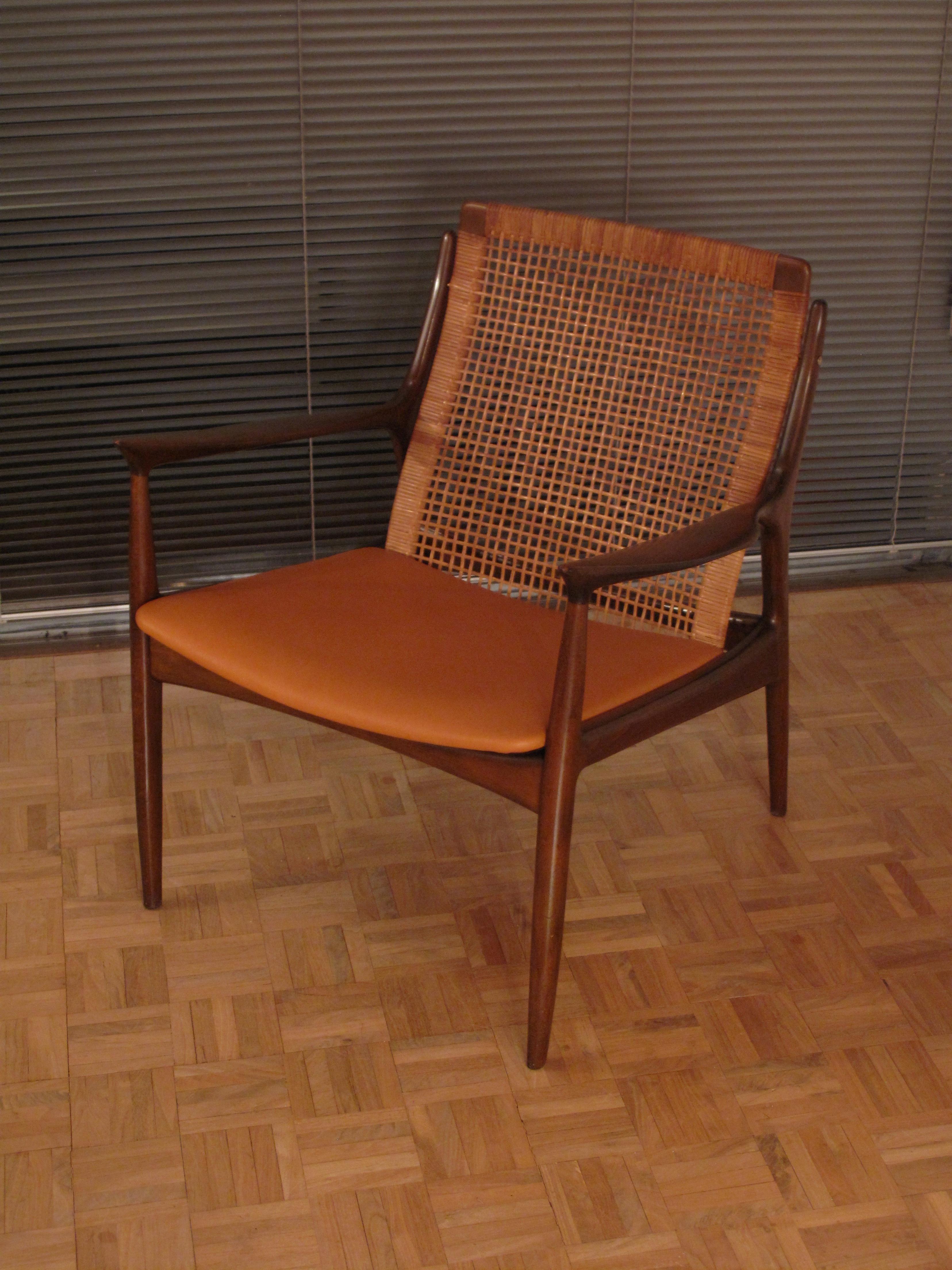 Ib Kofod Larsen Rattan Back Lounge Chair For Selig 2