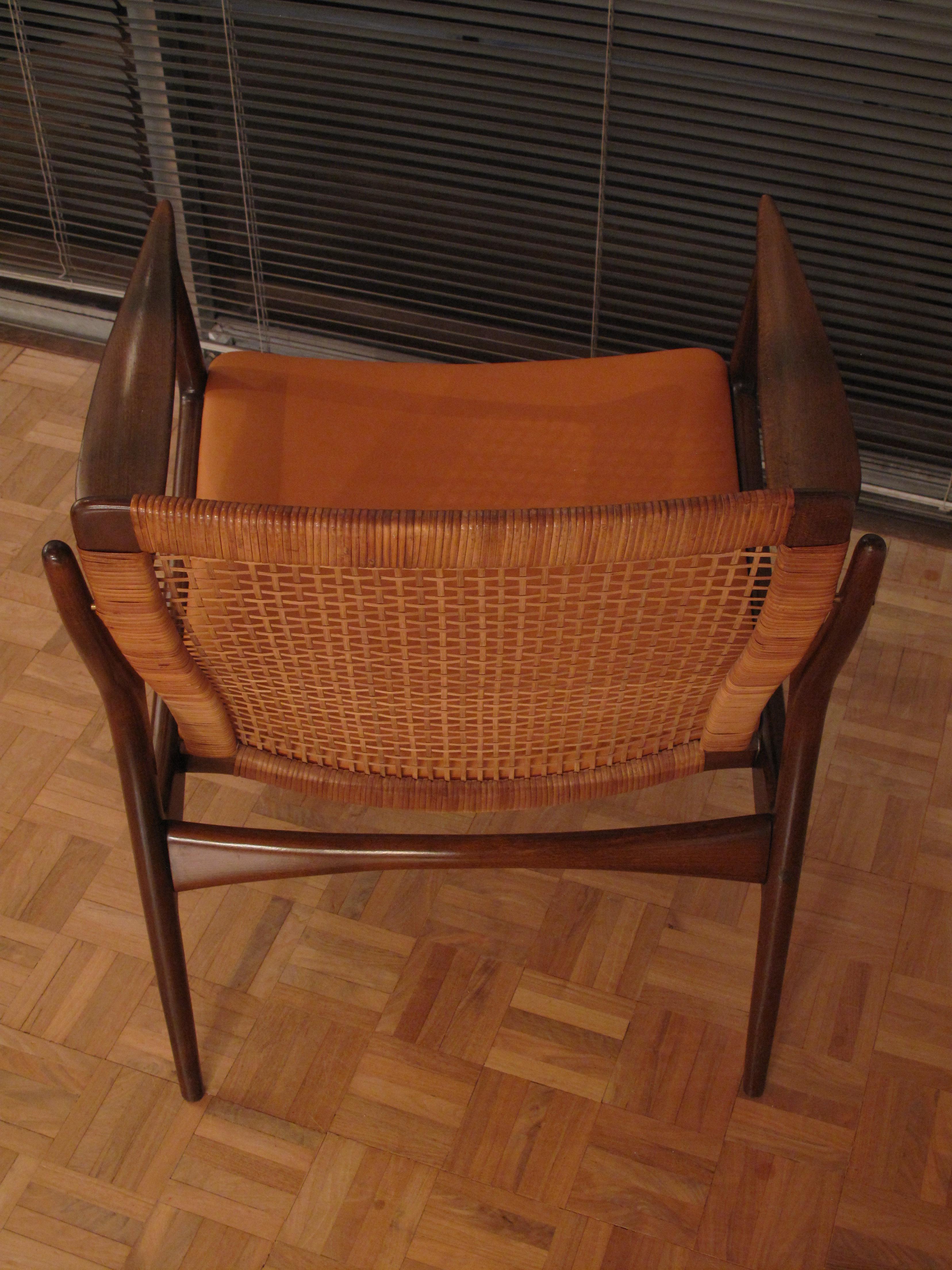 Ib Kofod Larsen Rattan Back Lounge Chair For Selig 5
