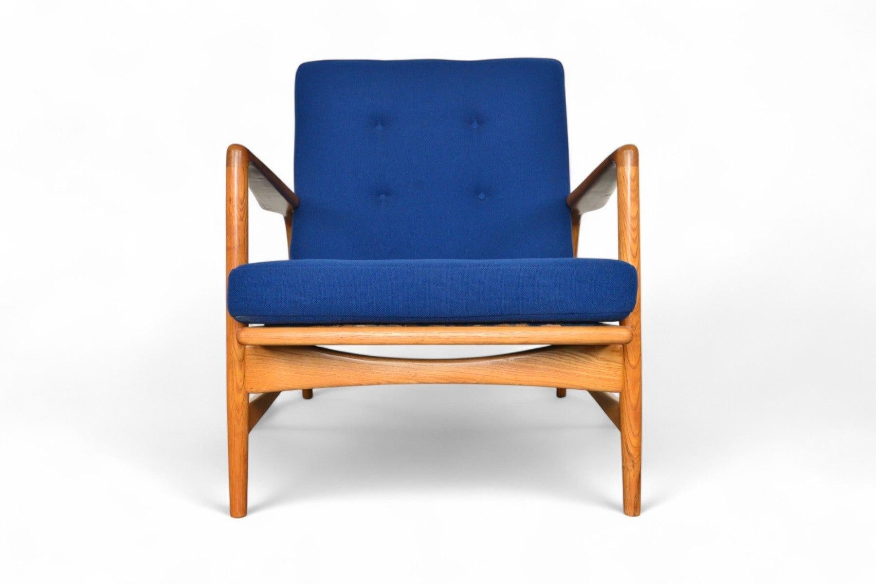Ib Kofod Larsen Reclining Lounge Chair in Oak For Sale 4