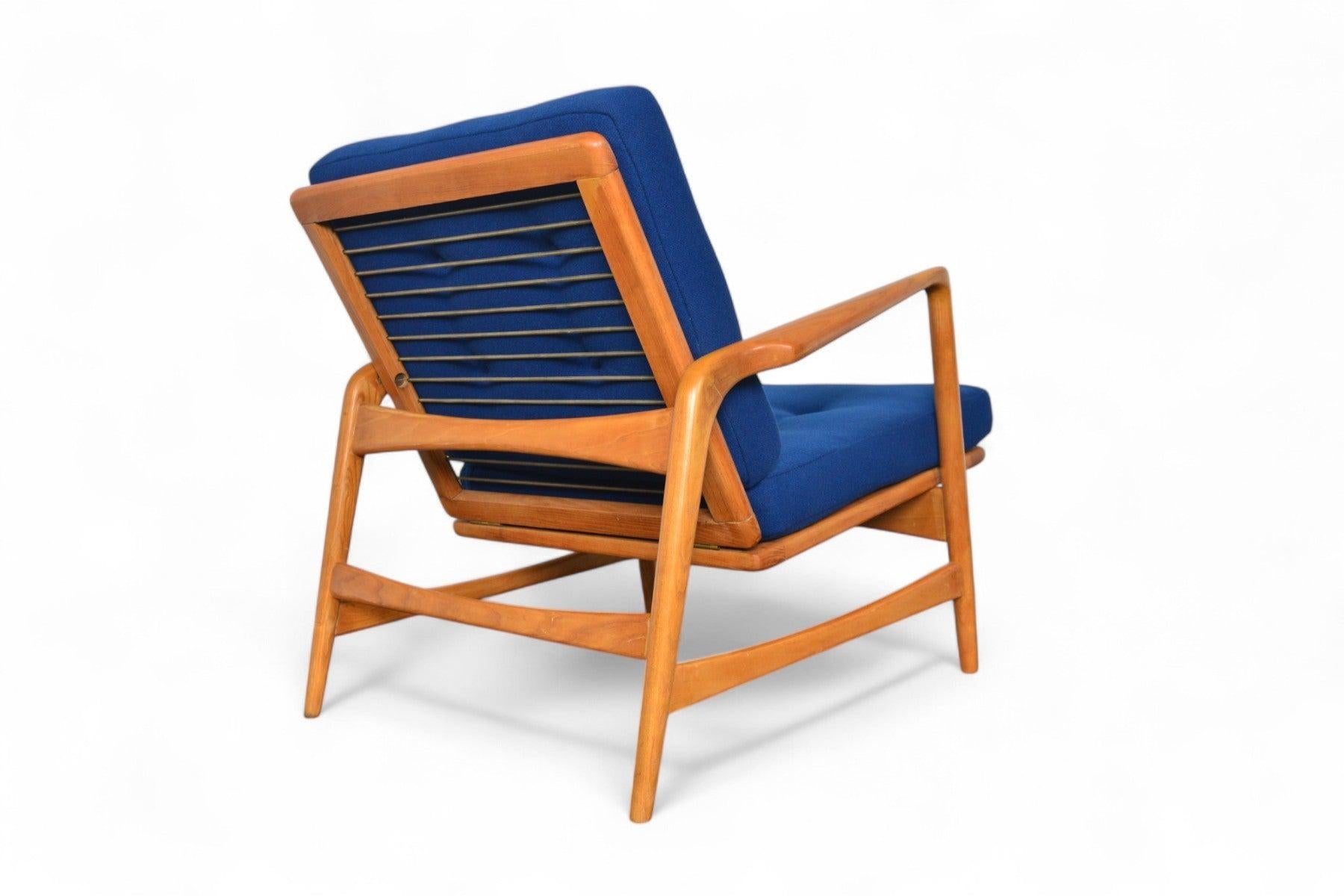 Ib Kofod Larsen Reclining Lounge Chair in Oak For Sale 1