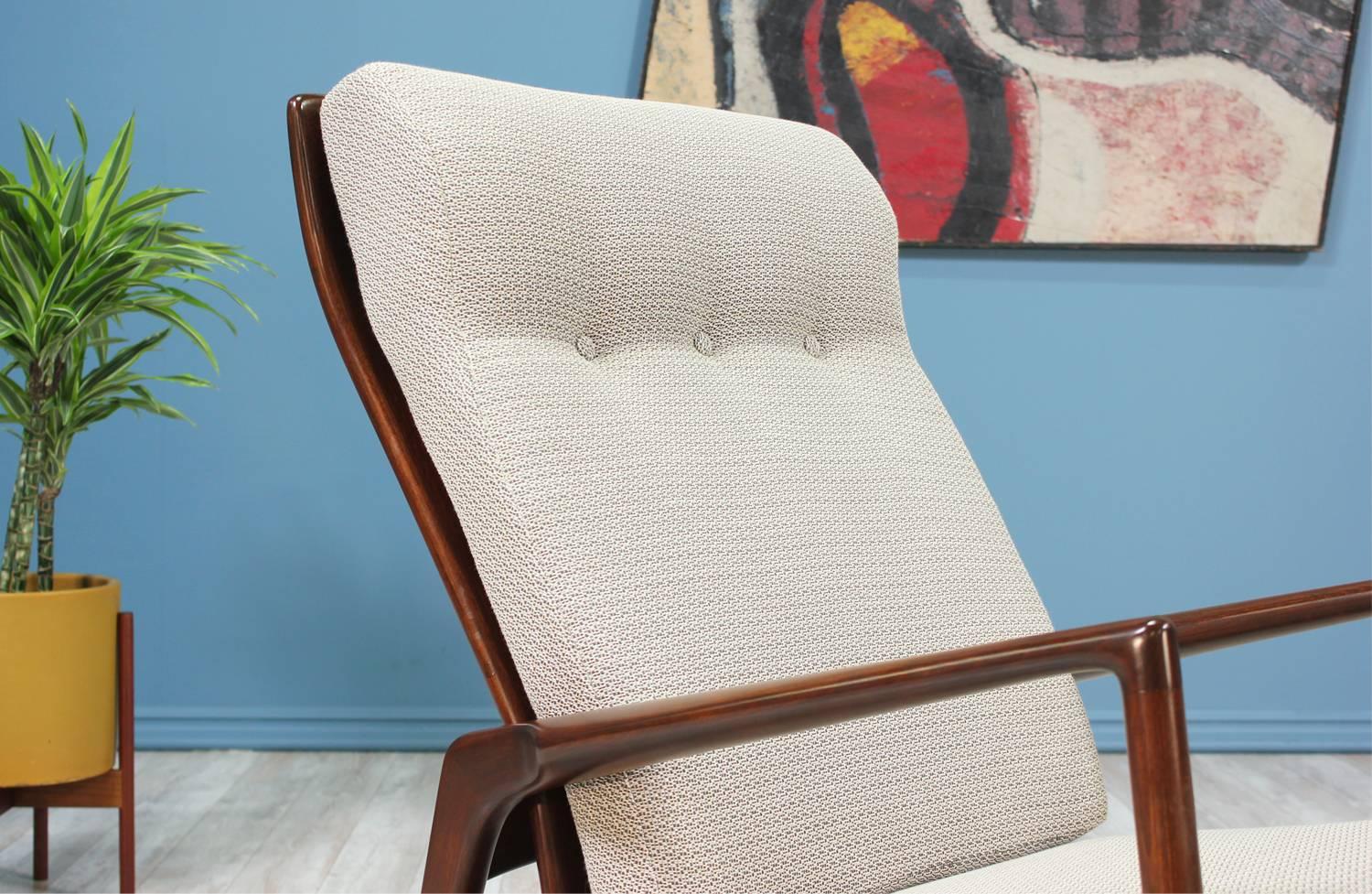 Mid-20th Century Ib Kofod-Larsen Reclining Lounge Chair with Ottoman for Selig