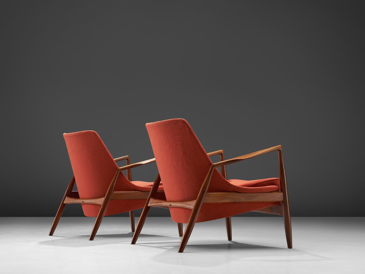 Danish Ib Kofod-Larsen Red Seal Chairs in Teak