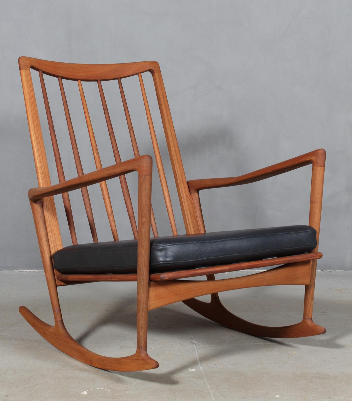 Leather Ib Kofod-Larsen Rocking Chair
