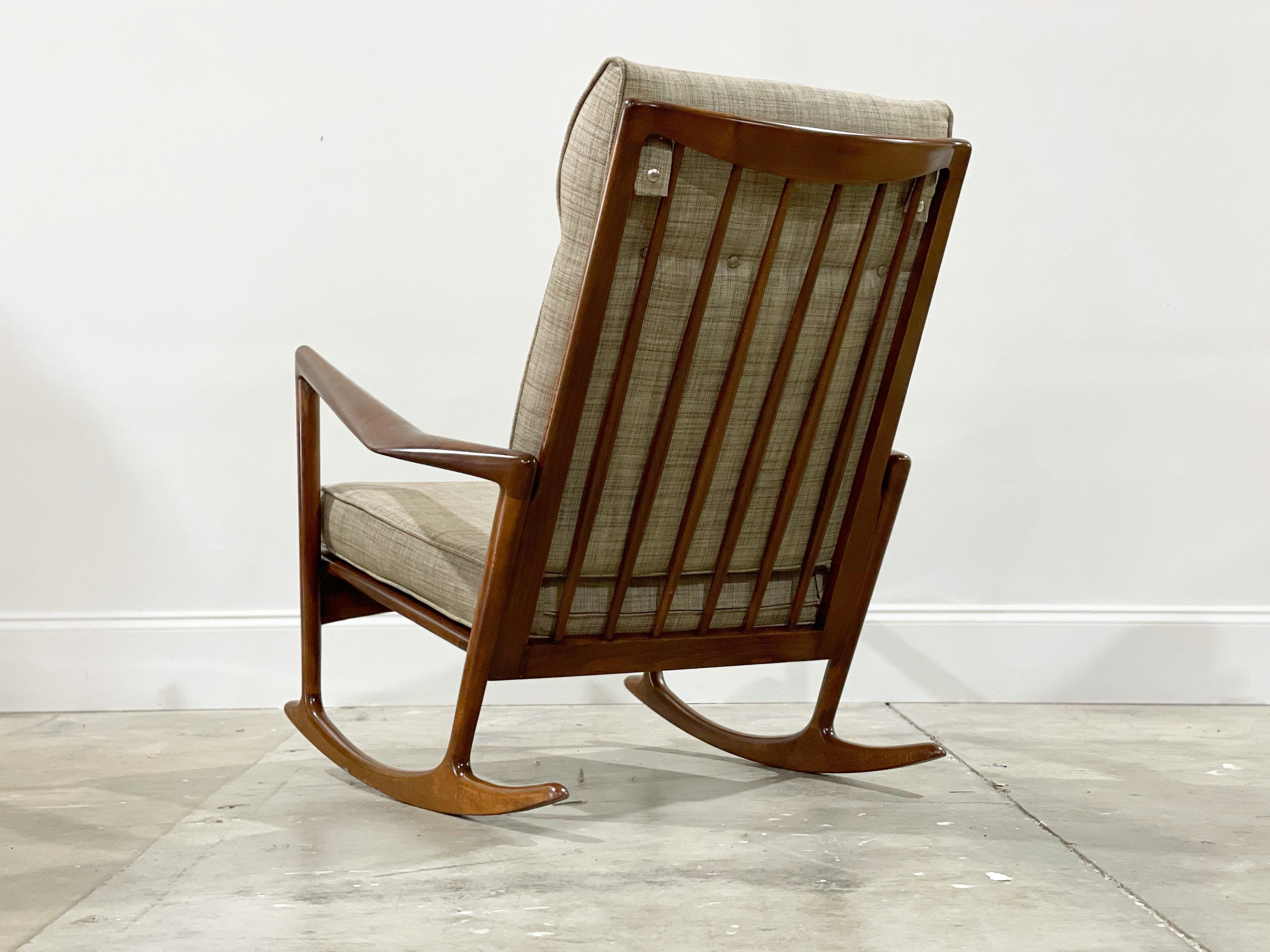 Ib Kofod Larsen Rocking Chair, Midcentury Danish Modern Sculpted Rocker 3